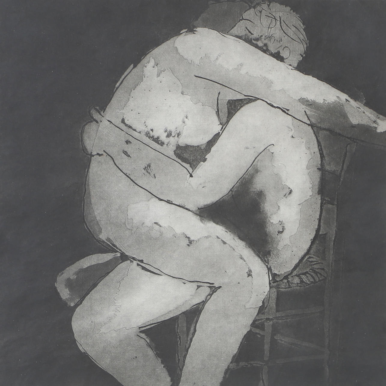 GIACOMO MANZU. „Lovers“, Radierung, signiert.