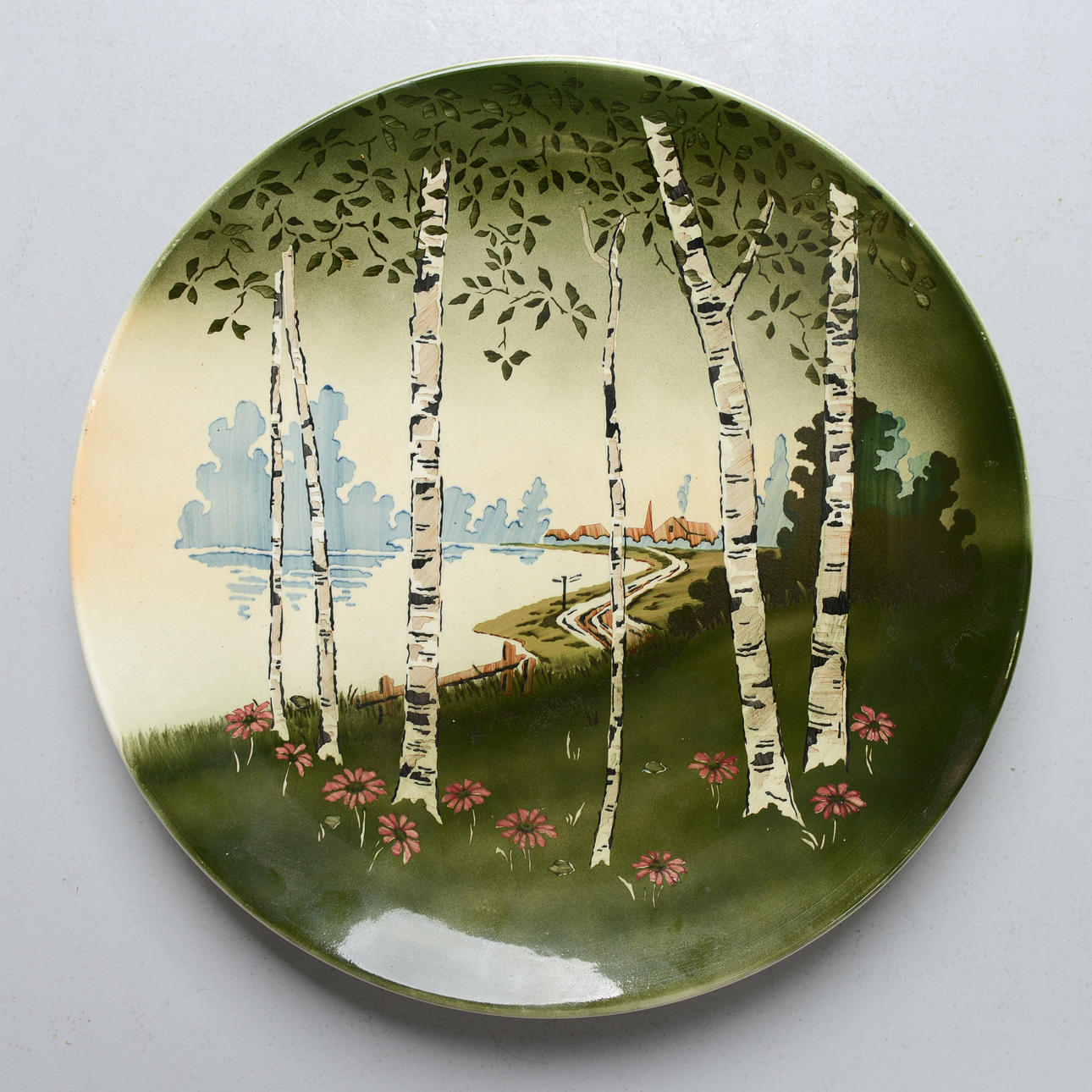 Teller, Landschaftsmotiv, 20. Jahrhundert.