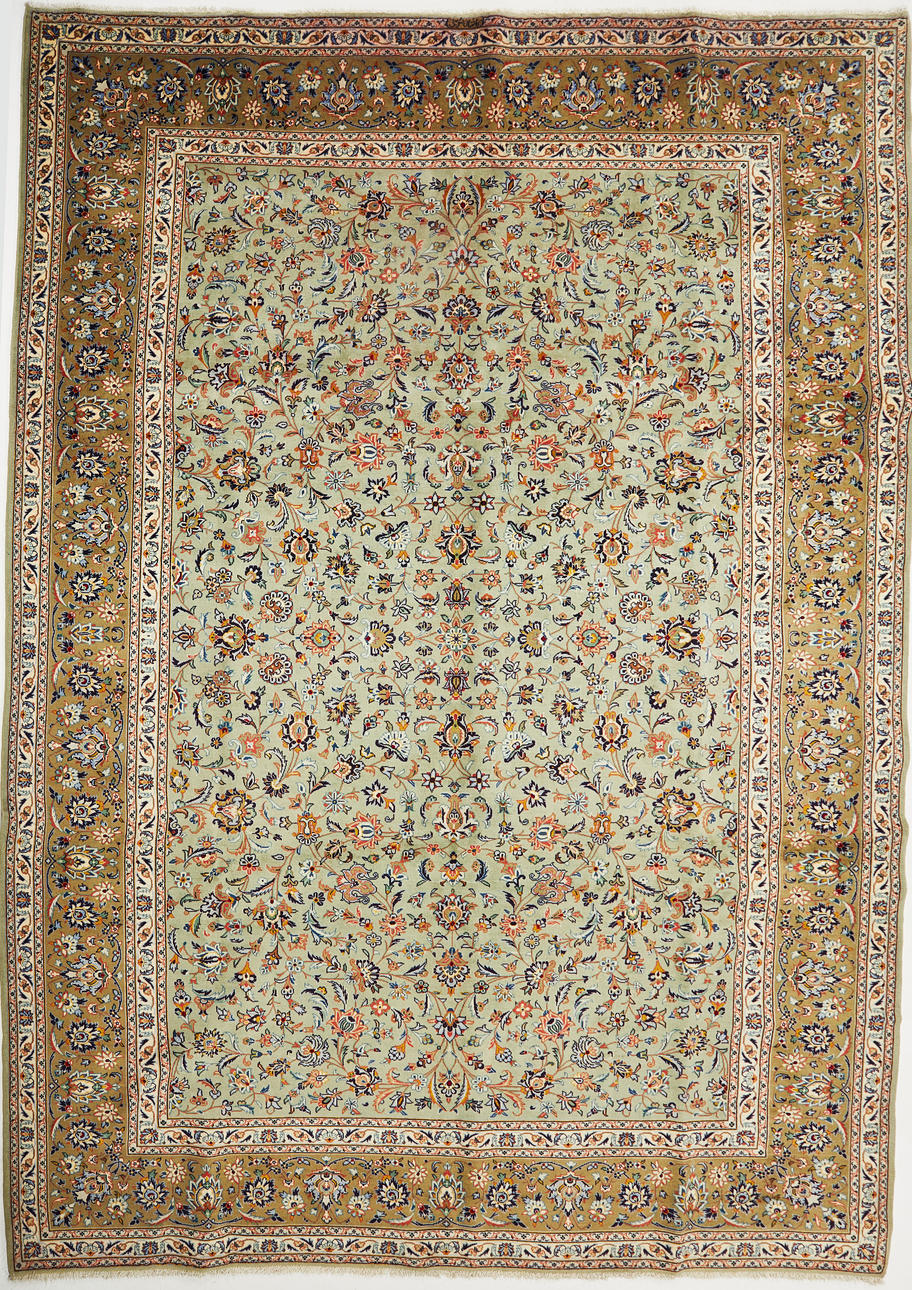 ORIENT CARPET. Kashan, Persian, semiantique, signed, approx 406x302 cm.