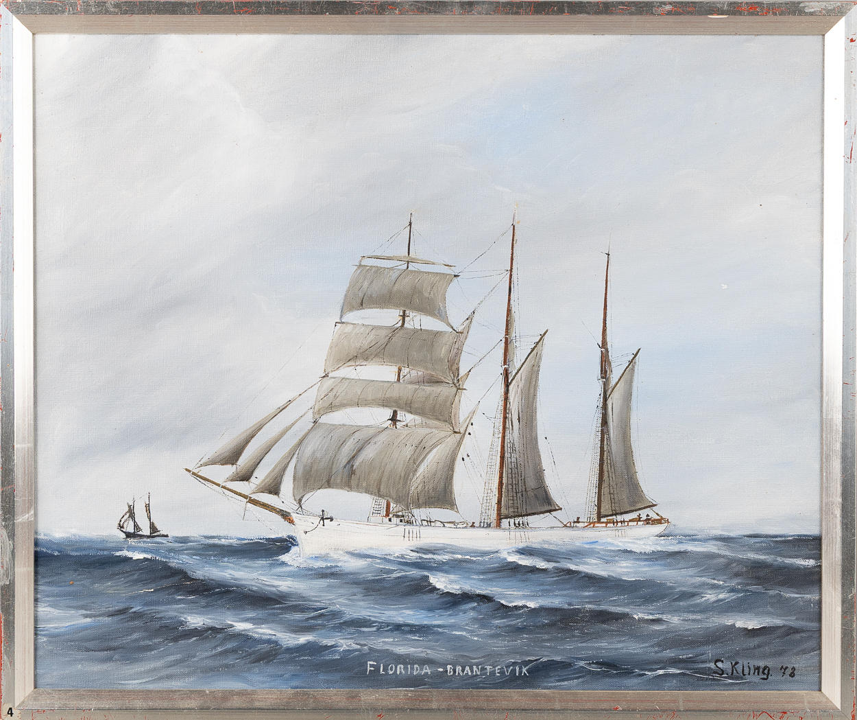 STIG KLING. „Florida - Brantevik“, Öl auf Leinwand.