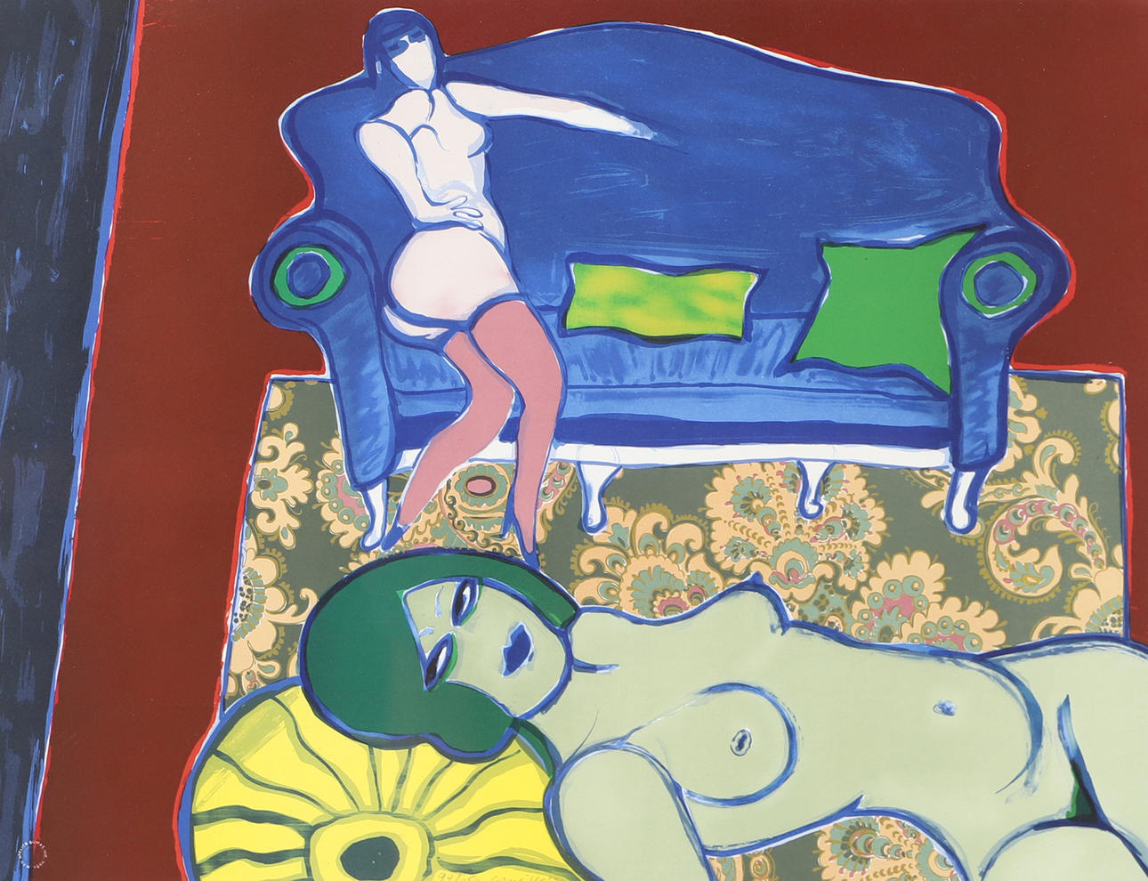 BEVERLOO CORNEILLE. Composition with women, lithograph in colours, signed -79.