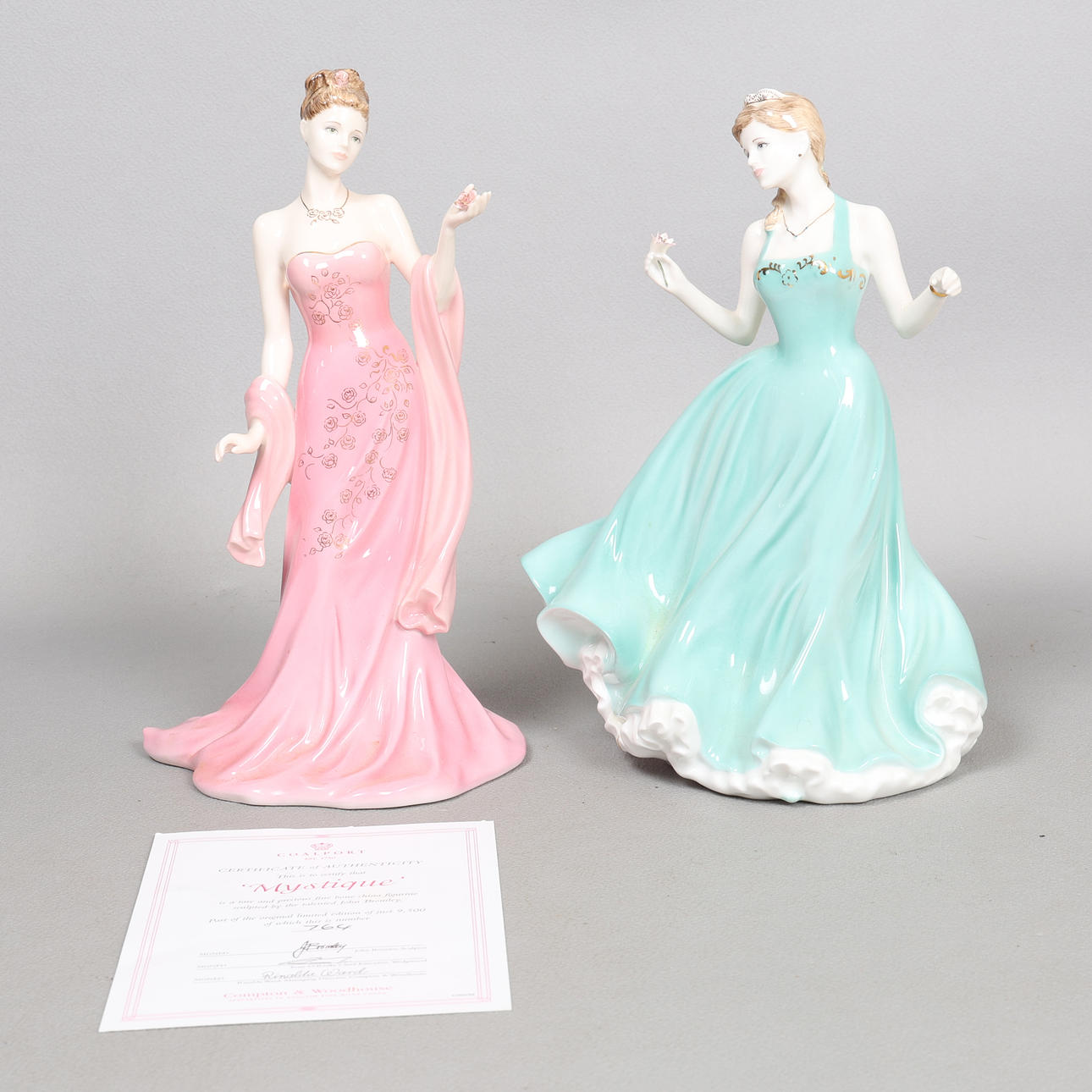 TWO COALPORT FIGURES, "MYSTIQUE" & "TRUE LOVE" (2).