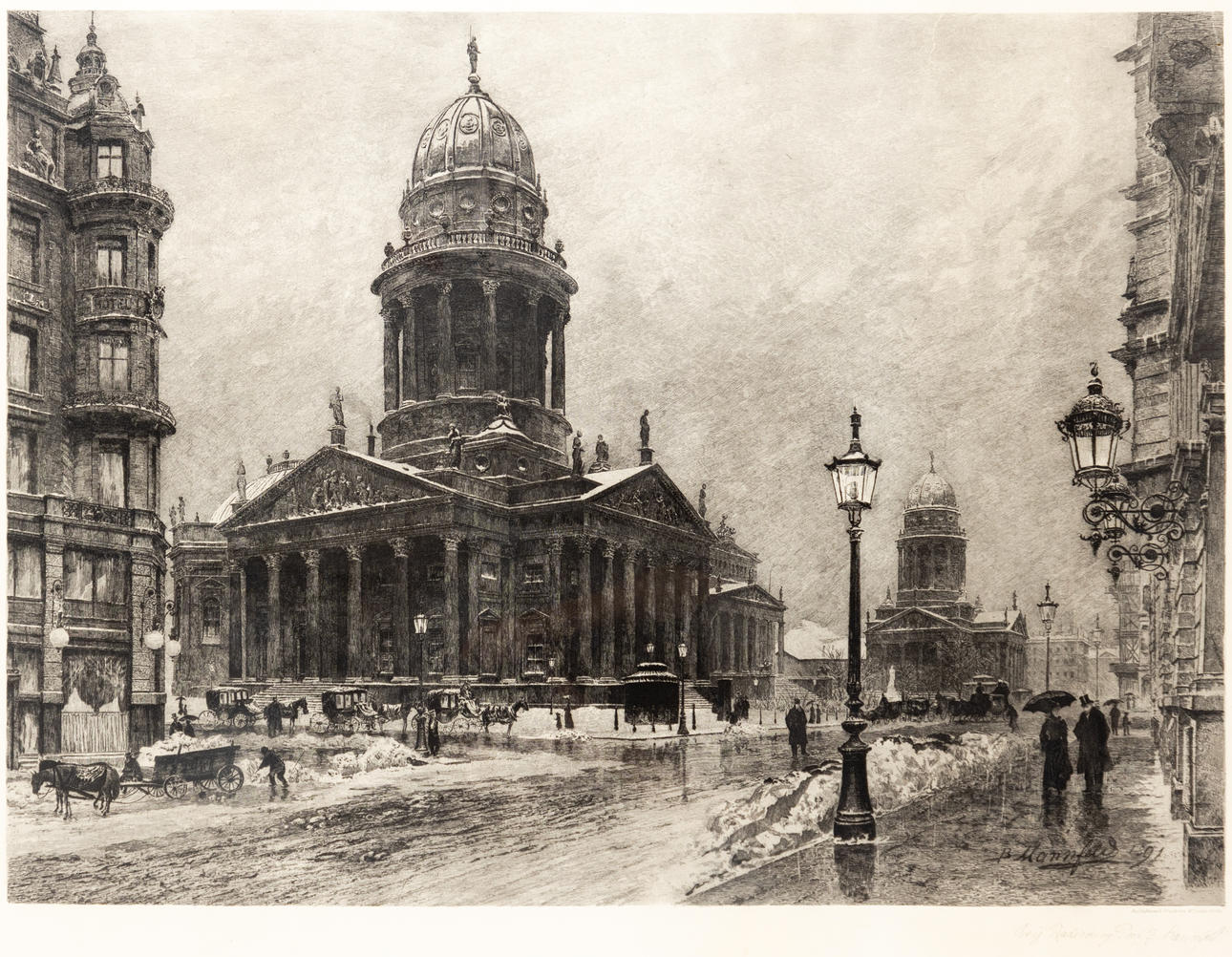 BERNHARD K.J. MANNFELD (1848-1925). Schillerplatz in Berlin.