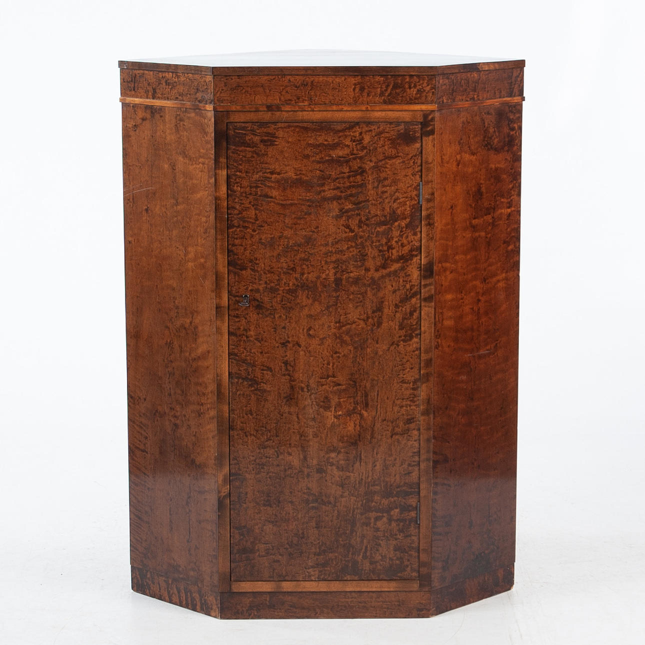 CORNER CABINETS. Art Deco, dressed birch.
