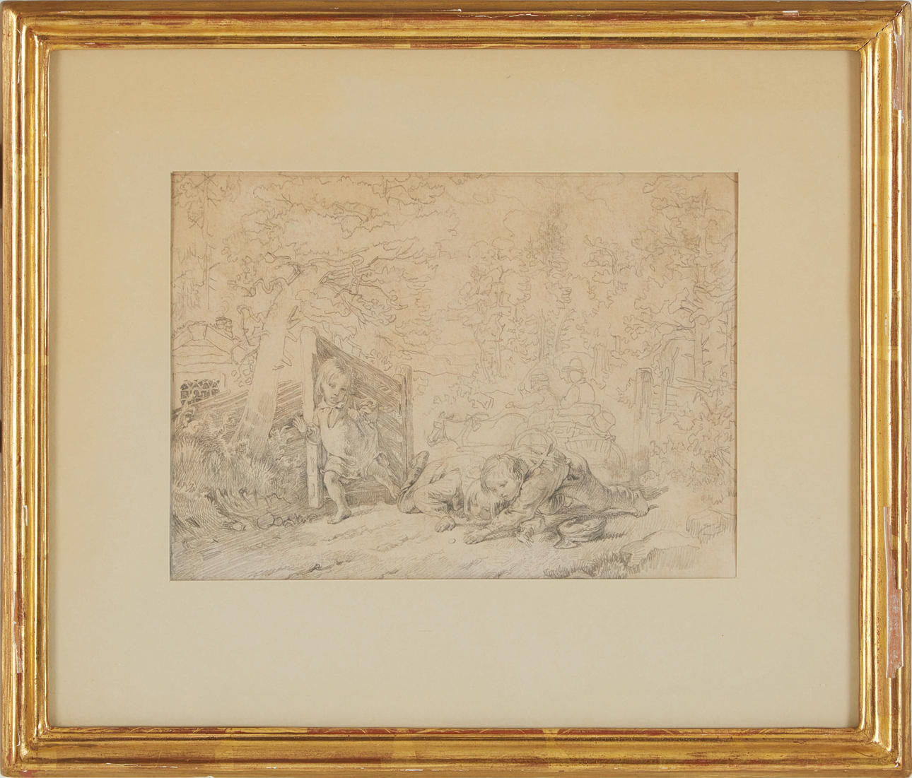 KILIAN  ZOLL. Attributed to. “Grindslanten”, pencil drawing, unsigned, second half of the 19th century.