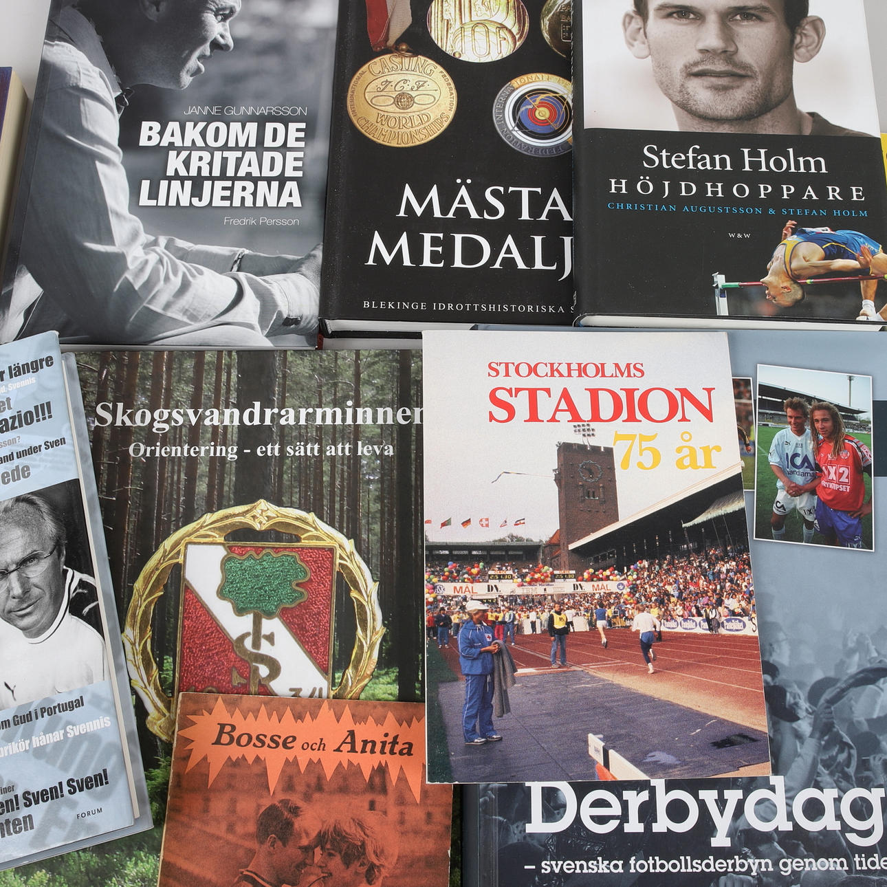 Books, DVDs & Booklets, 12 books, including Behind the Chalked Lines, Janne Gunnarsson, with autograph, 1900/2000s.