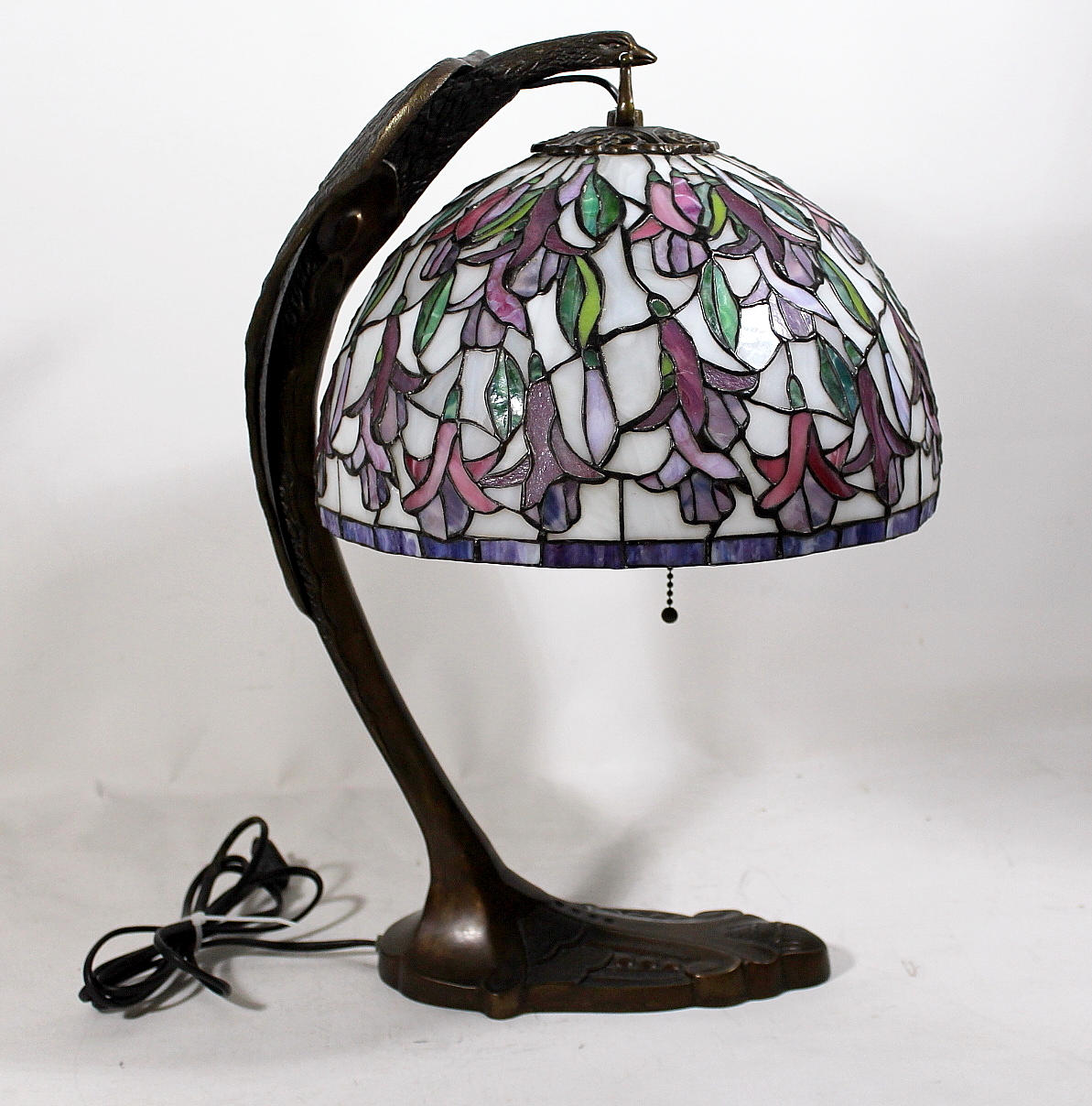 LAMPA, glas, metall, Tiffany-stil.