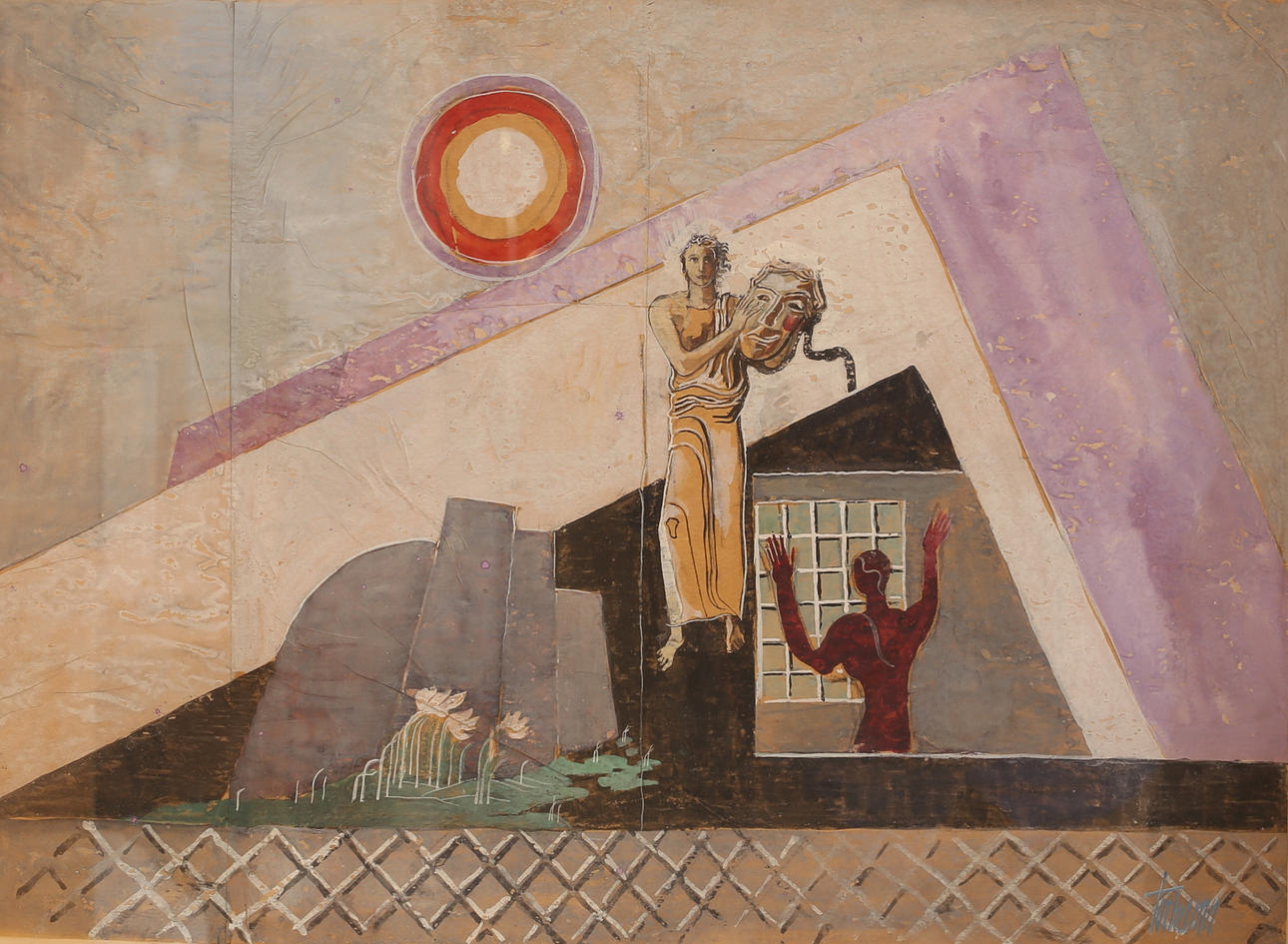 GUNNAR TORHAMN. Gouache, signed.