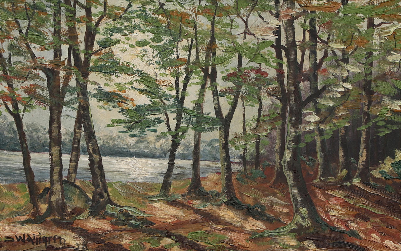 OIDENTIFIERAD KONSTNÄR. Oil on panel, forest motif, signed, 1938.