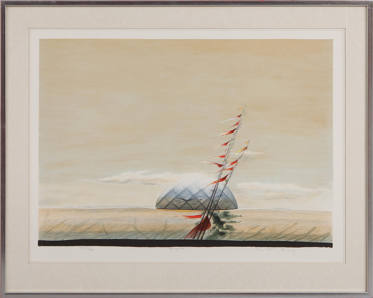 BERTIL BERG. “Dome”, lithograph in colours, signed and numbered 29/160.