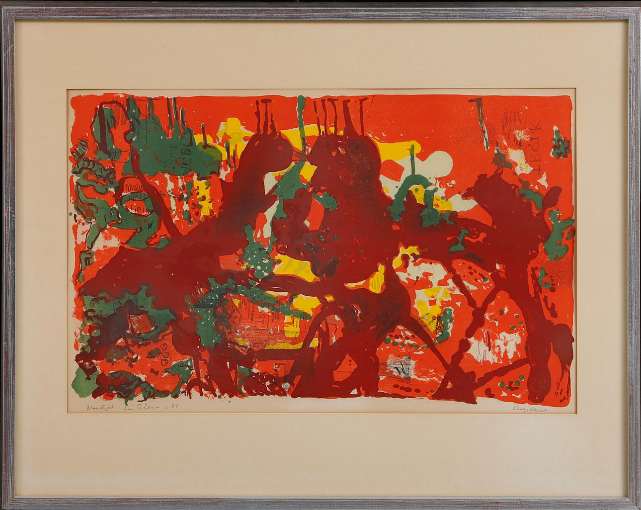 SVEN X:ET ERIXSON. “Forest Brim”, lithograph in colours, signed, sample print.