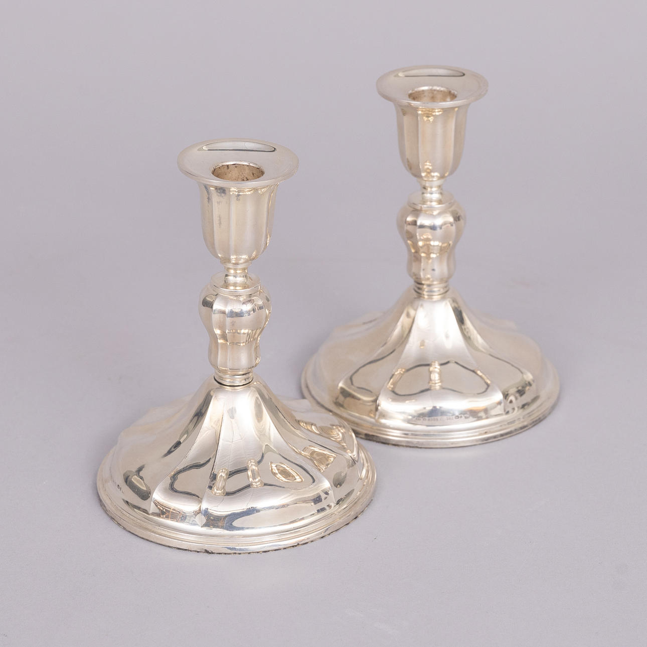 Candelabros, un par, plata, Noruega.