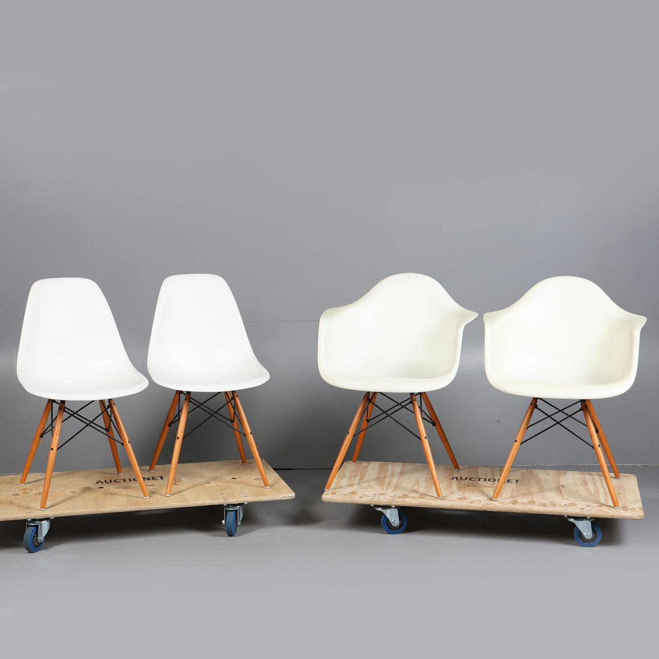 CHARLES & RAY EAMES FOR VITRA. TWO DSW AND TWO DAW CHAIRS (4).