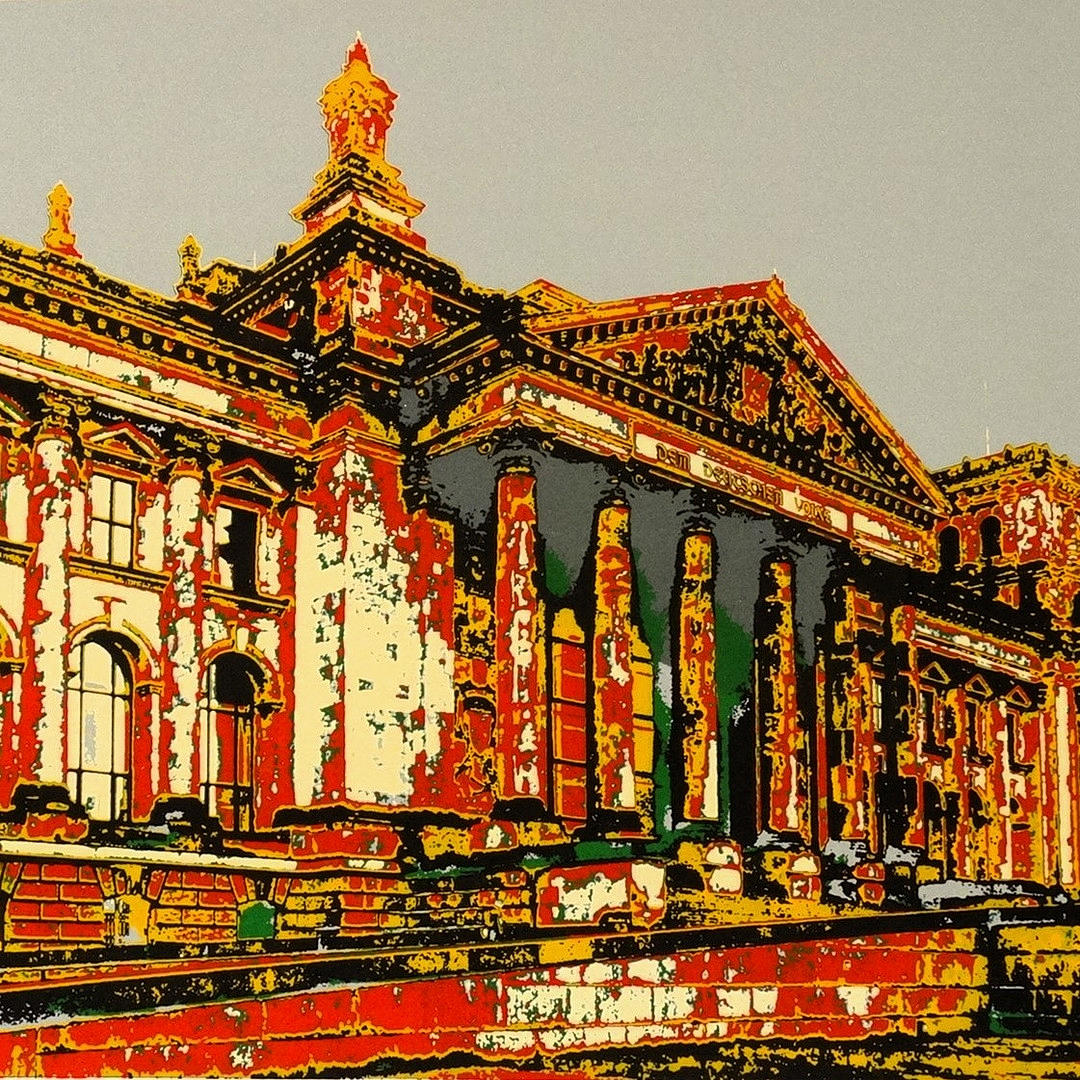 SLOMINSKI, JOSEF ALBERT. BERLIN REICHSTAG BUILDING, silkscreen, signed and numbered, around 1980.