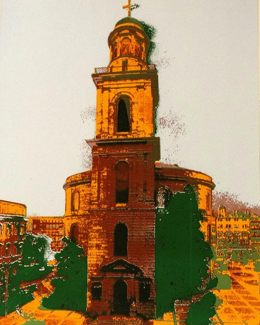 SLOMINSKI, JOSEF ALBERT. FRANKFURTER PAULSKIRCHE, silkscreen, signed and numbered, around 1980.