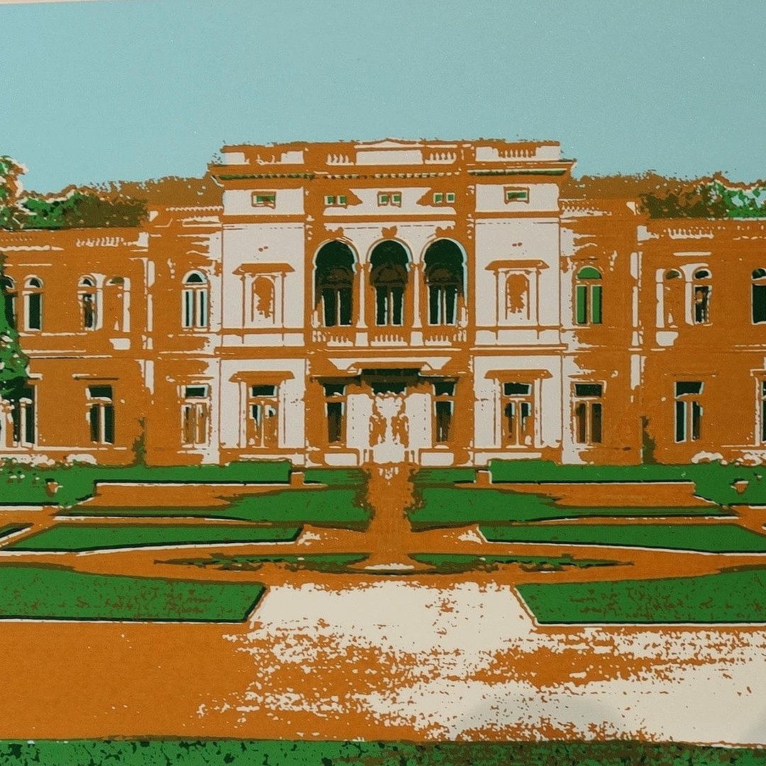 SLOMINSKI, JOSEF ALBERT. VILLA HAMMERSCHMIDT, silkscreen, signed and numbered, around 1980.