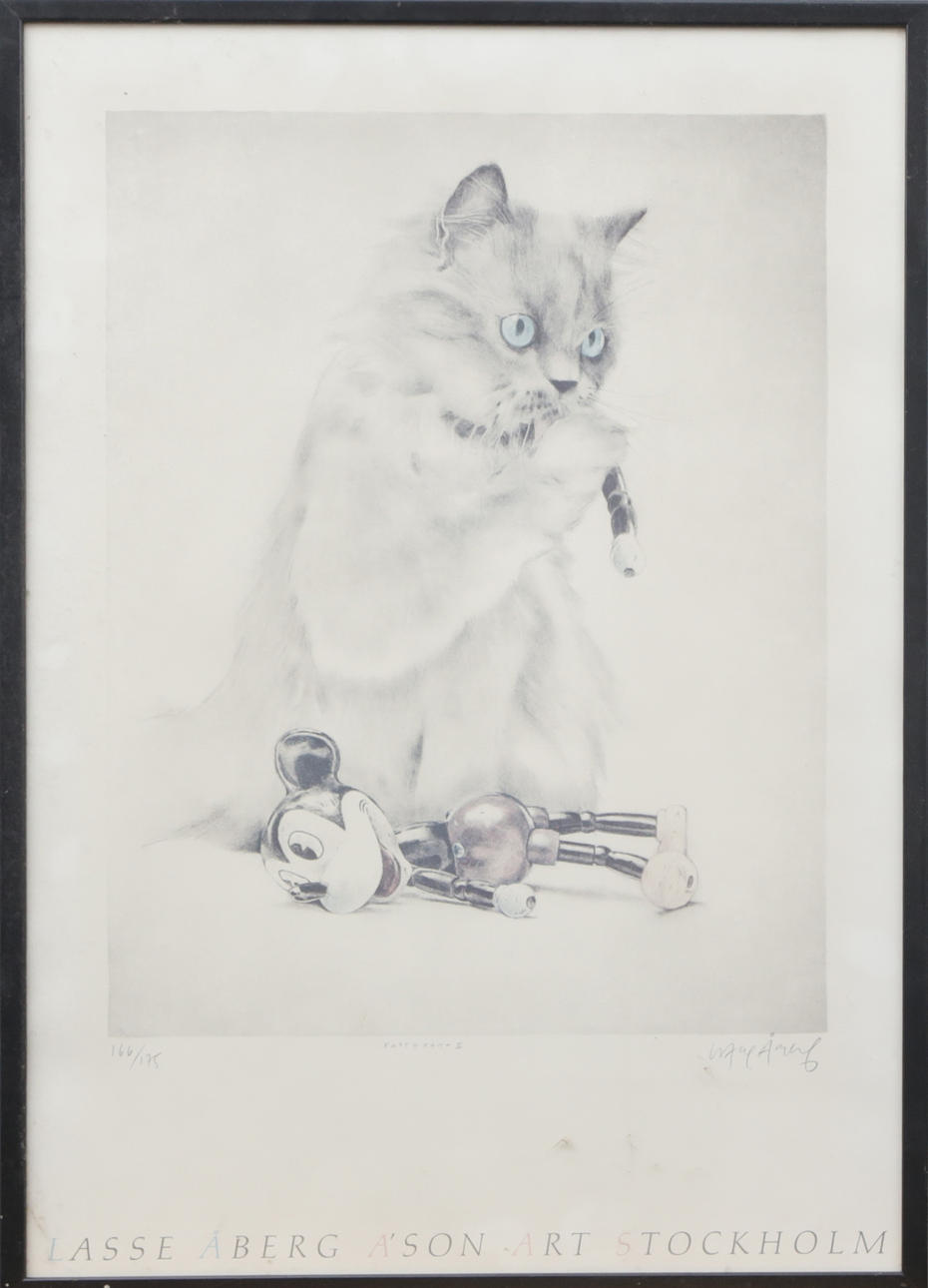 REPRODUCTION PRINT, after Lasse Åberg, with printed signature and printed numbering.