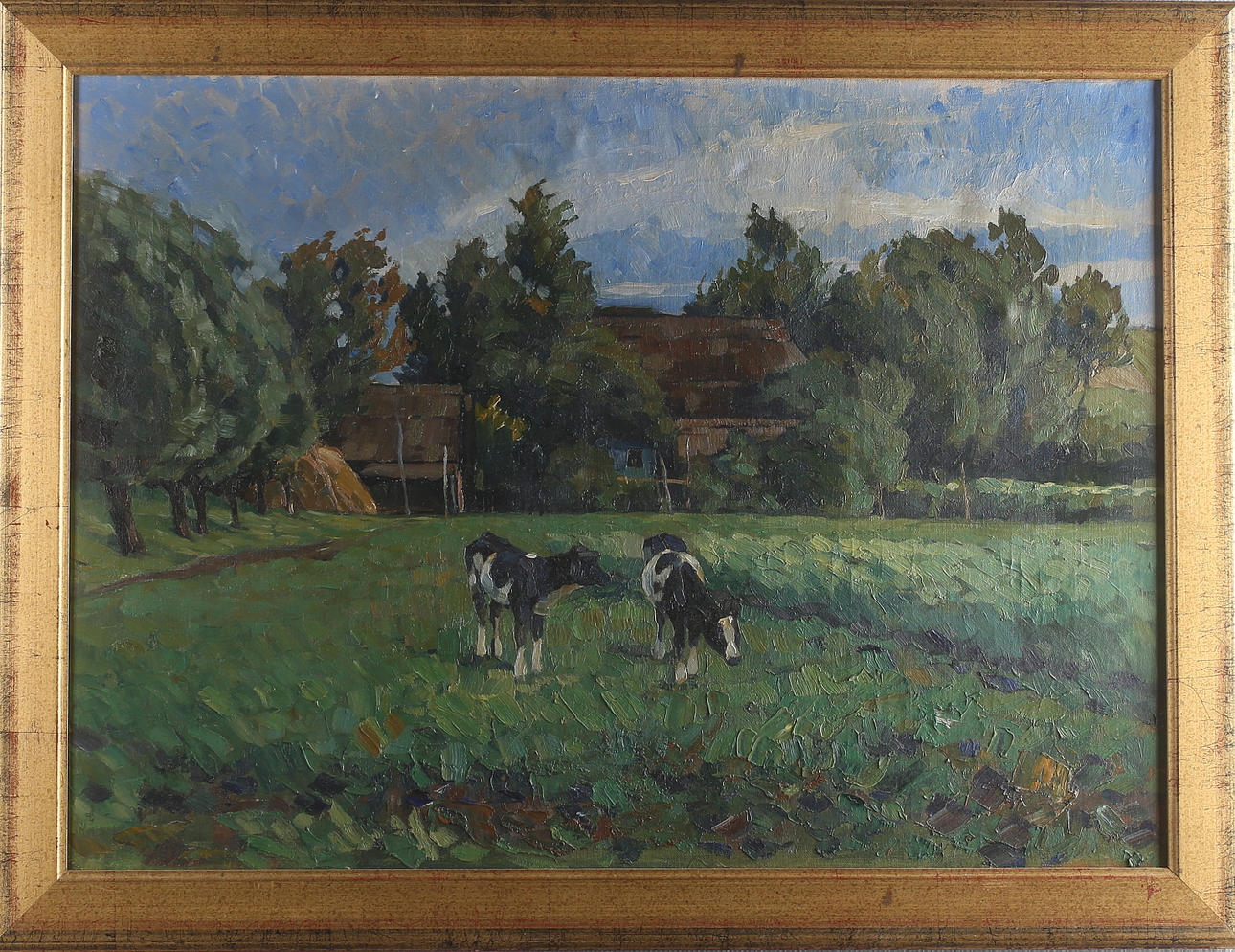 MAX LUDWIG. Attributed to. Cows in a summer landscape, oil on canvas, unsigned.