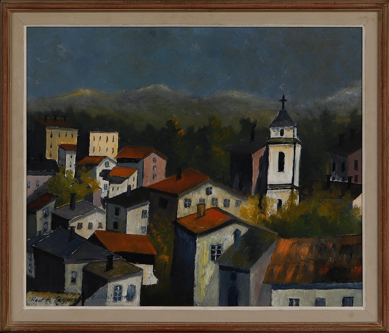 OIDENTIFIERAD KONSTNÄR. “Haut de Cagnes”, oil on panel, signed.