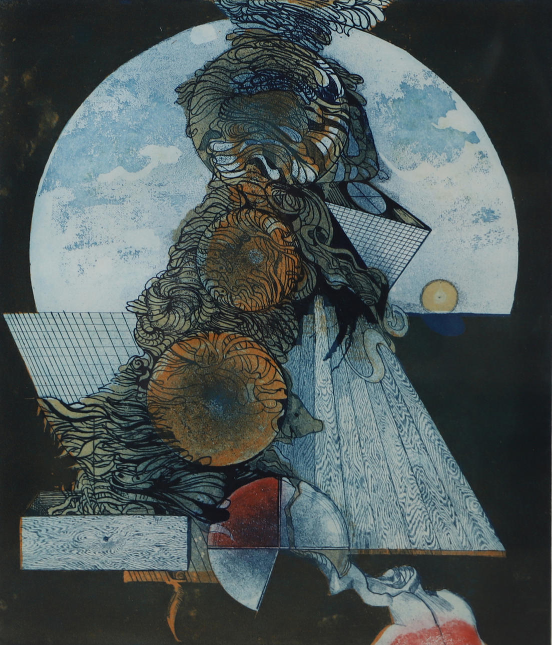 THROMOD LARSEN. Composition, etching, signed.