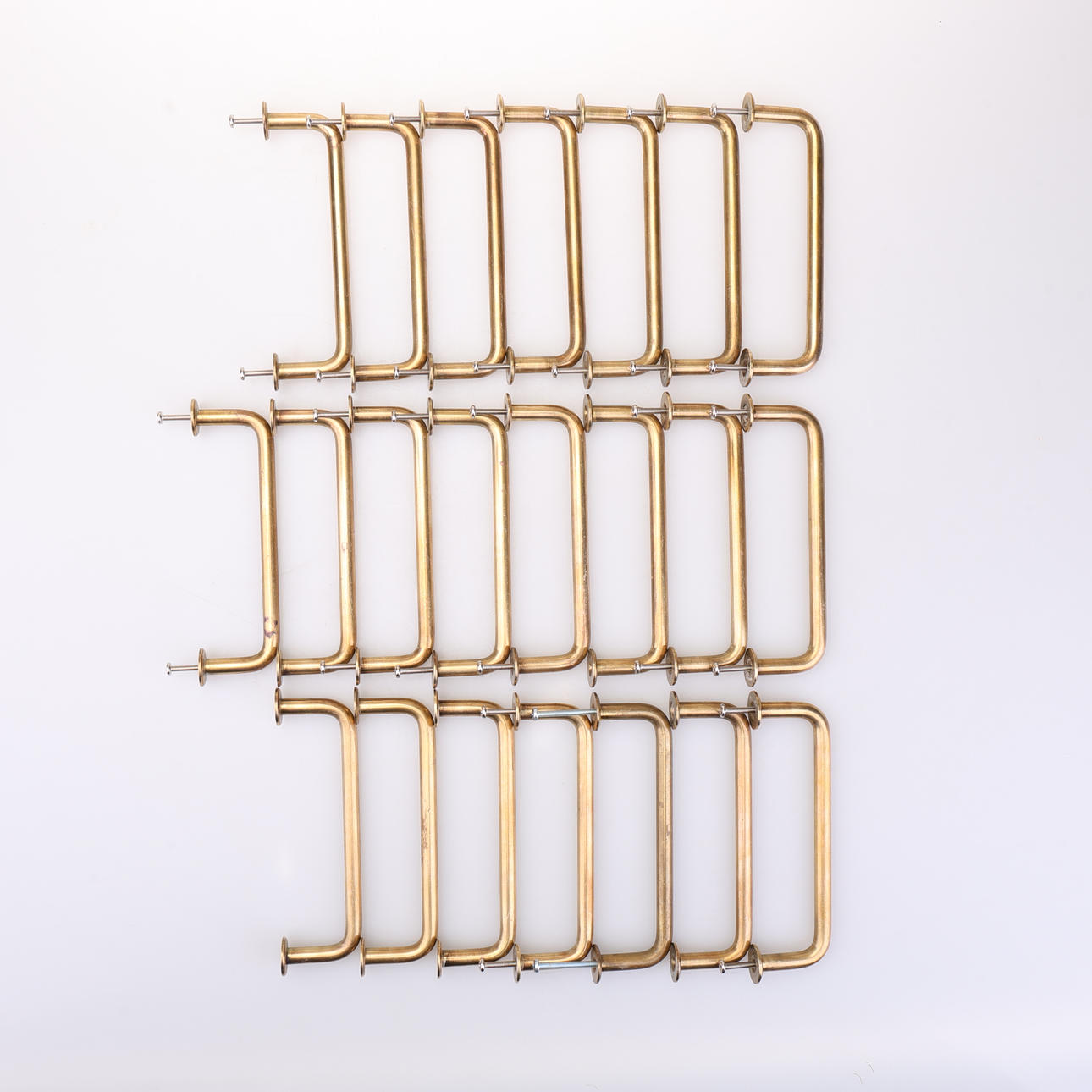 Messinggriffe, 22 Stück.