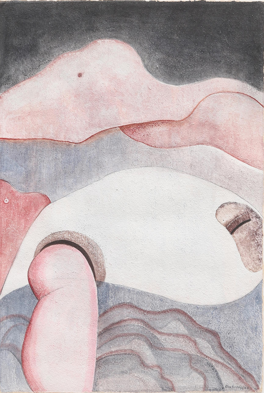 UNO SVENSSON. Gouache, signed.