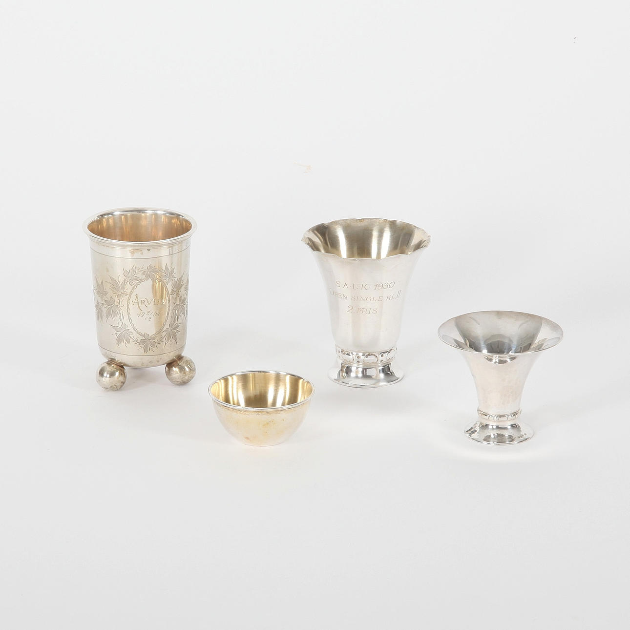 SILVER OBJECTS, 4 pieces.