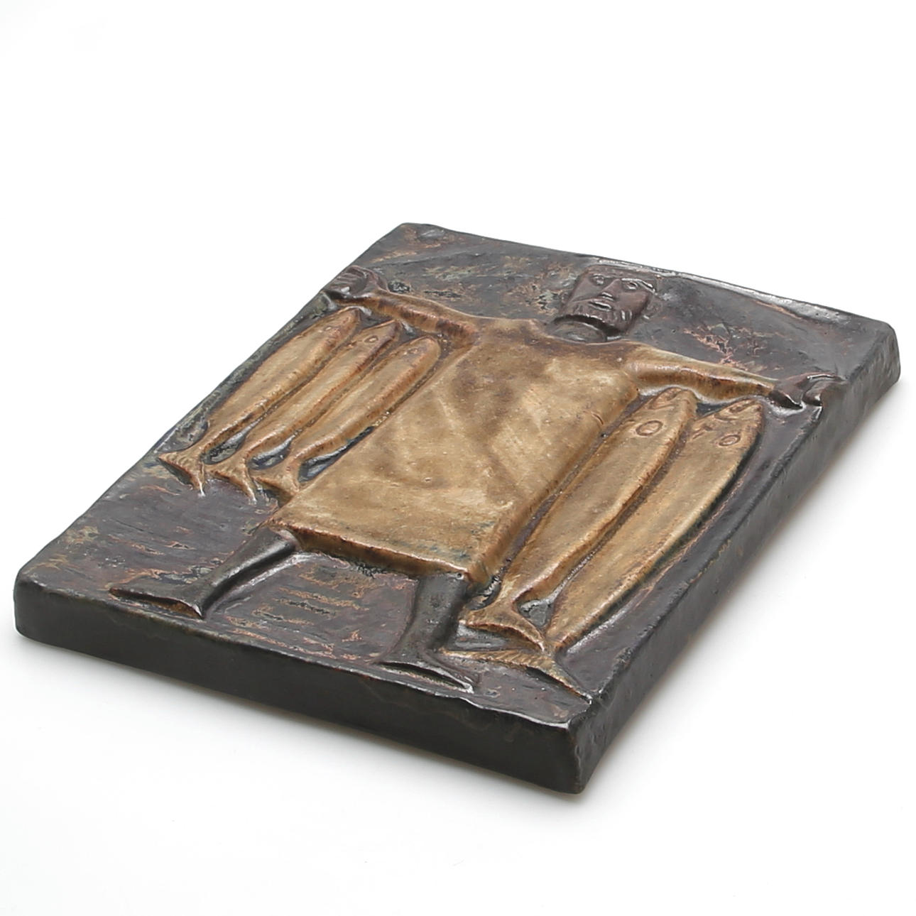 ÅKE HOLM. RELIEF 'Fiskaren Petrus', stengods, Åke Holm, Höganäs.