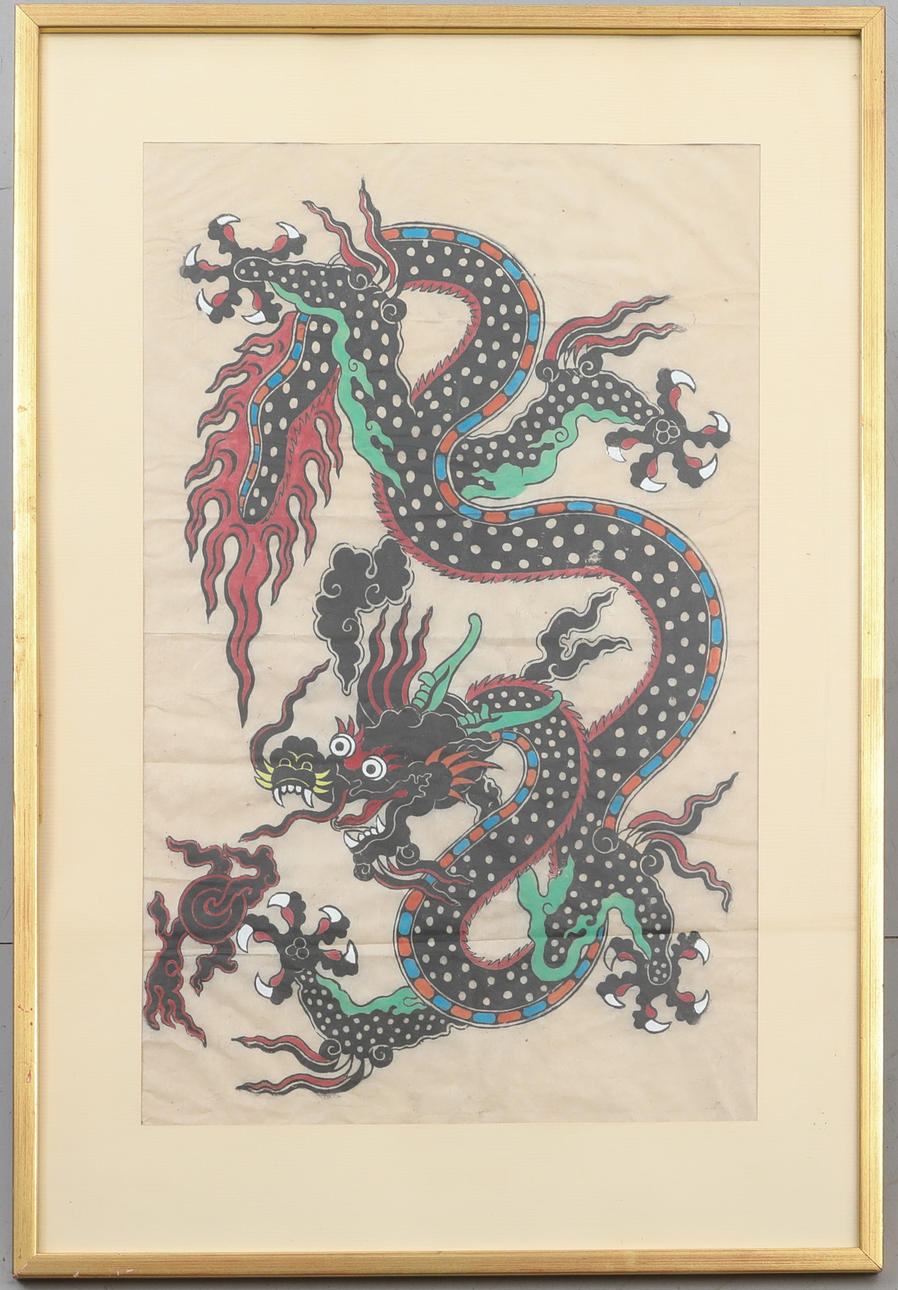 OIDENTIFIERAD KONSTNÄR. XILOGRAFÍA «DRAGÓN CHINO».