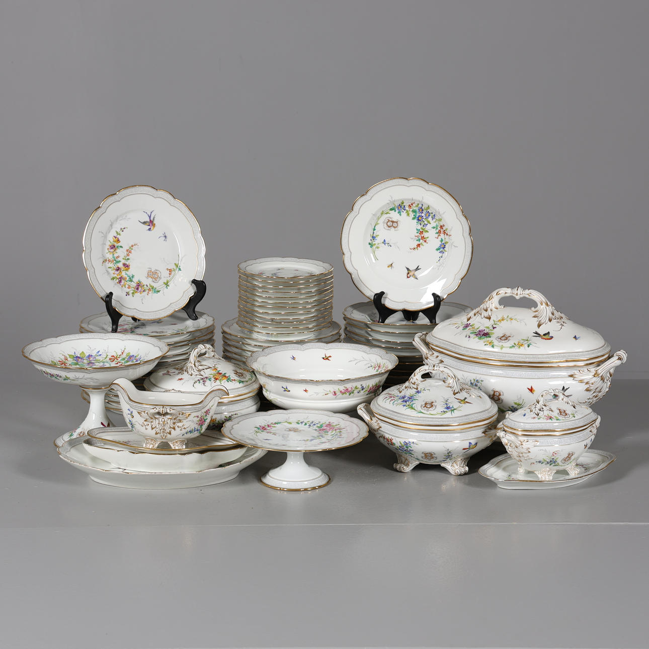 A 60-piece tableware set by A. Hache & Co, Vierzon, Paris.