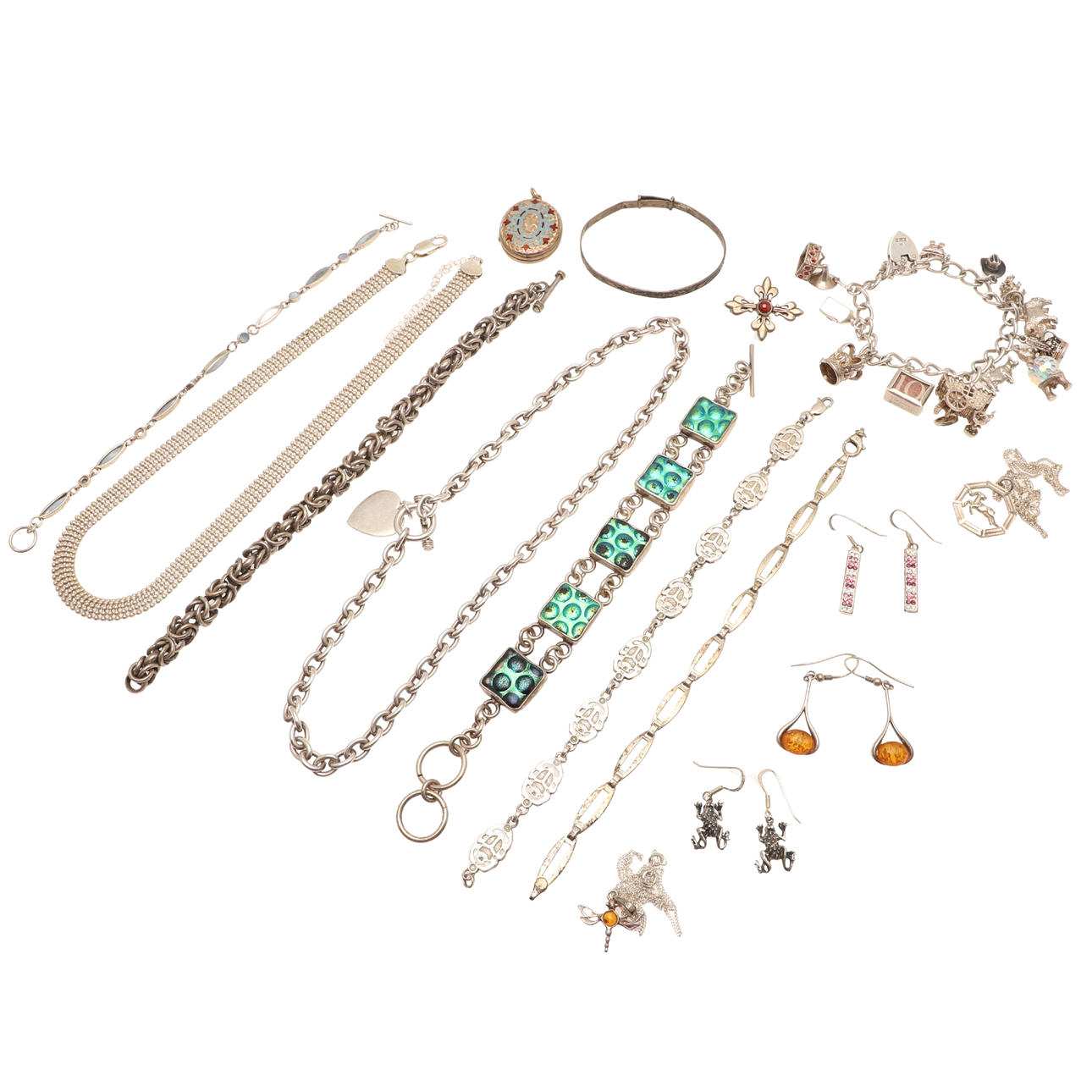 ARTÍCULOS VARIADOS DE JOYAS DE PLATA, ETC.