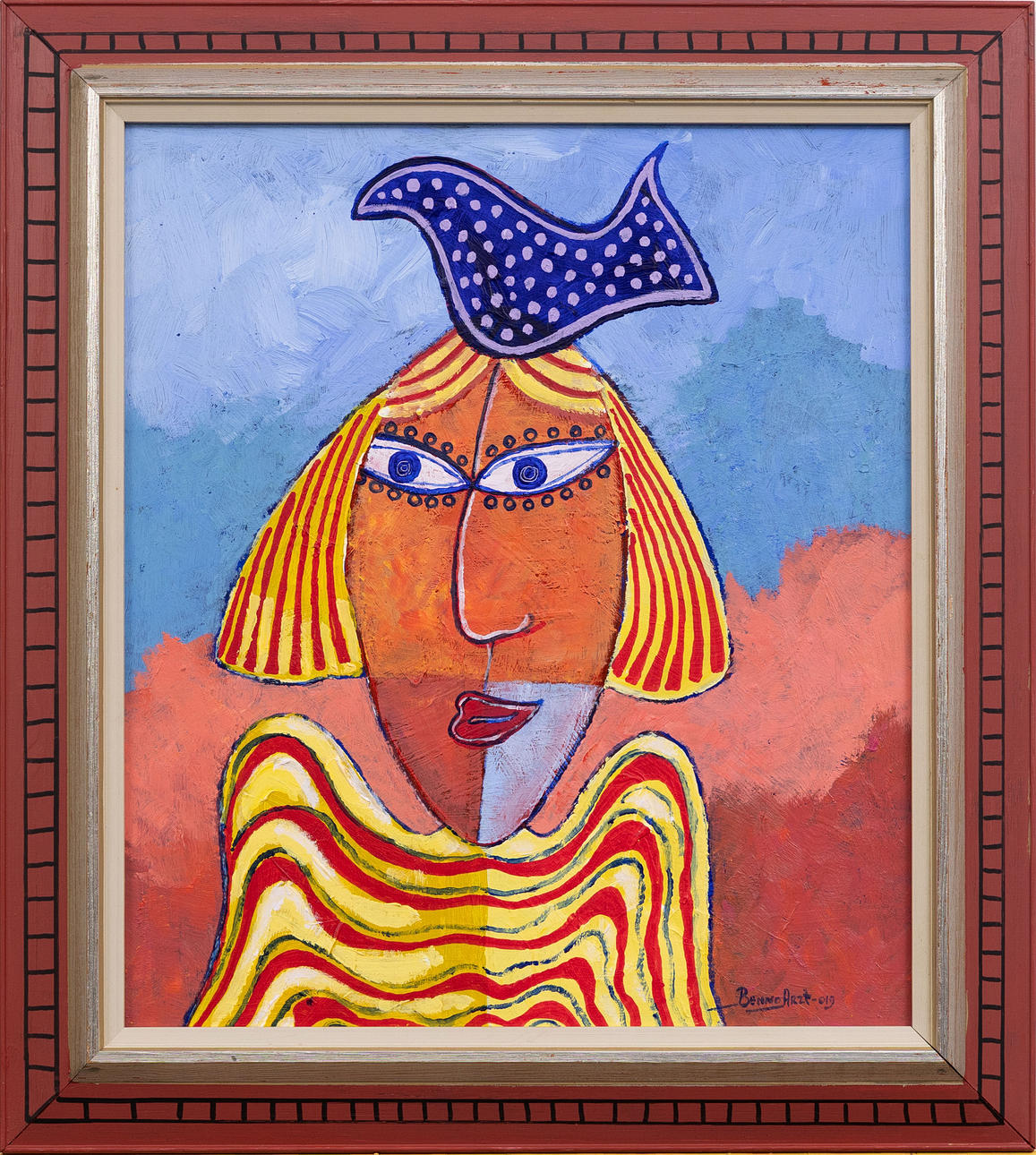 BENNO ARZT. “Lisa”, acrylic on panel, signed and dated -019.