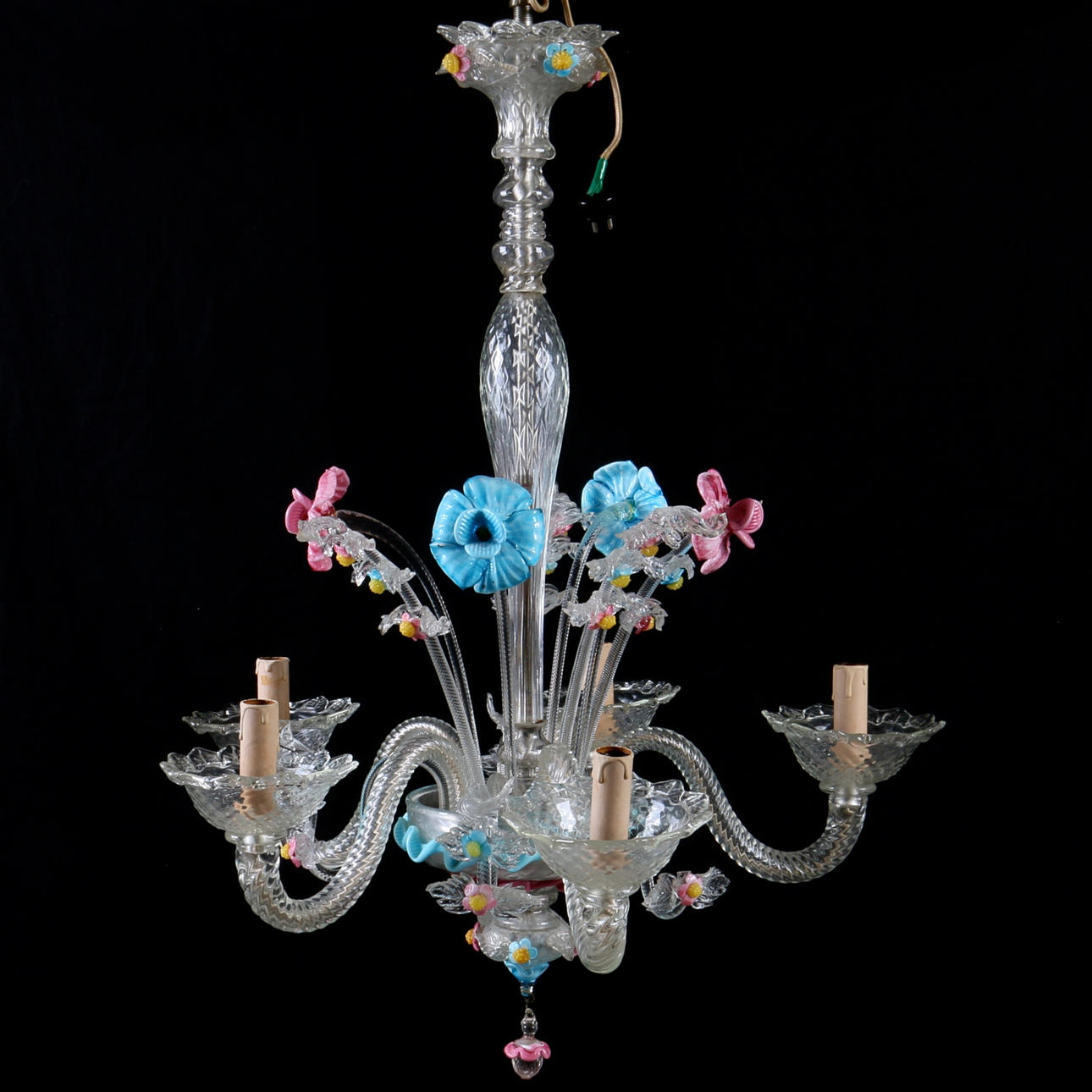 LJUSKRONA, glas, Venetiansk stil, 1900-tal.