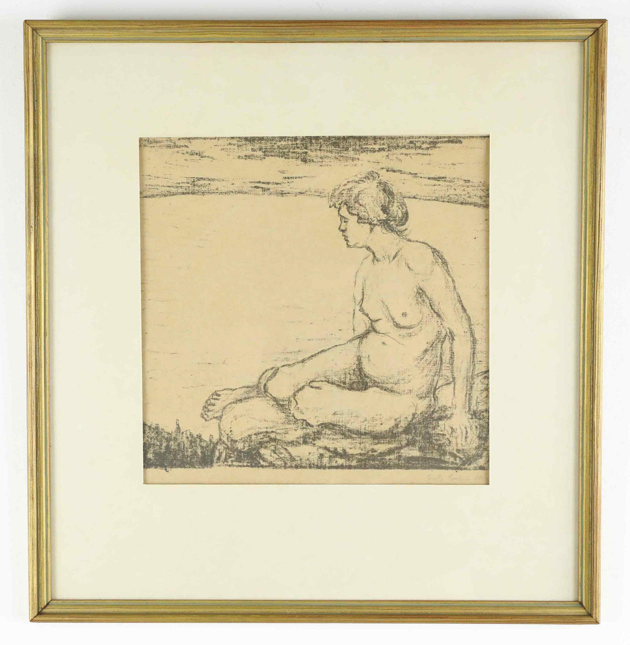 GÖSTA BOHM. sketch, nude study, signed, dated 1922, probably painted in Dresden.