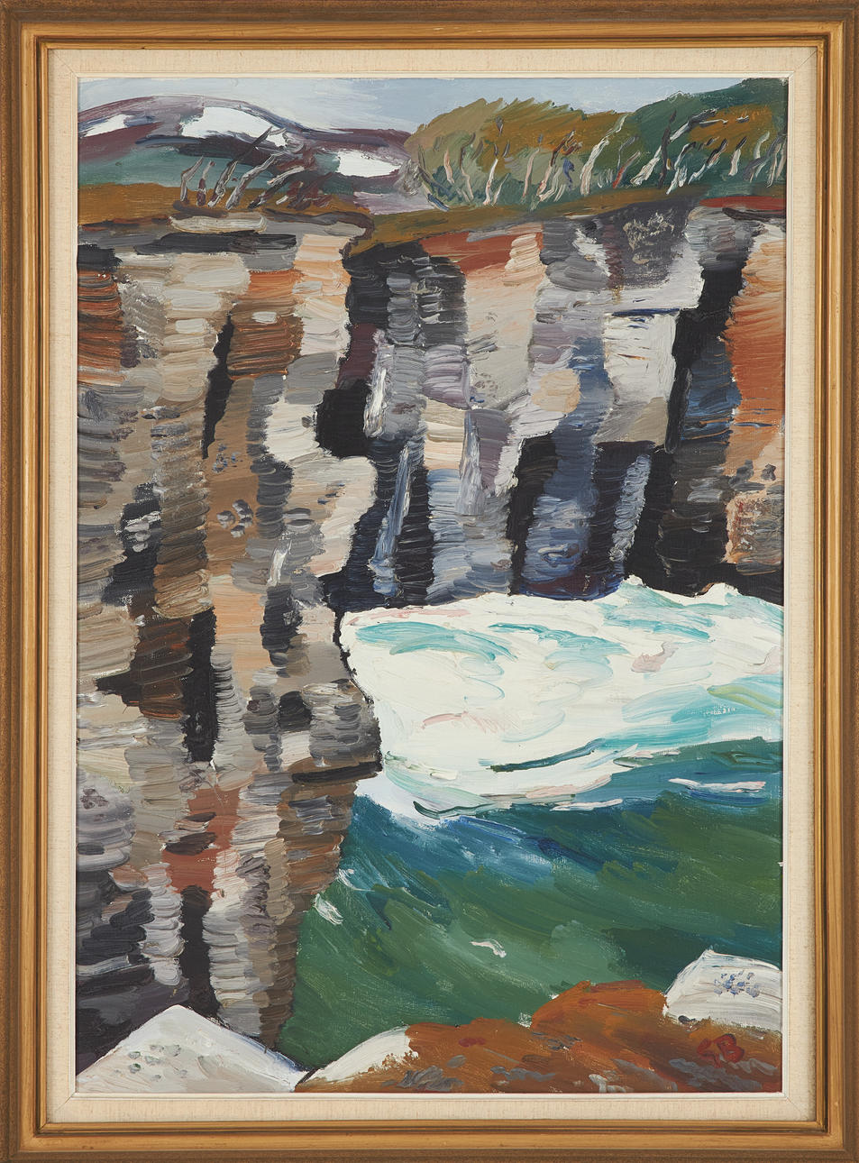 GÖRAN BRUNIUS. Motif from Lapland, oil on canvas, Monogram signed.