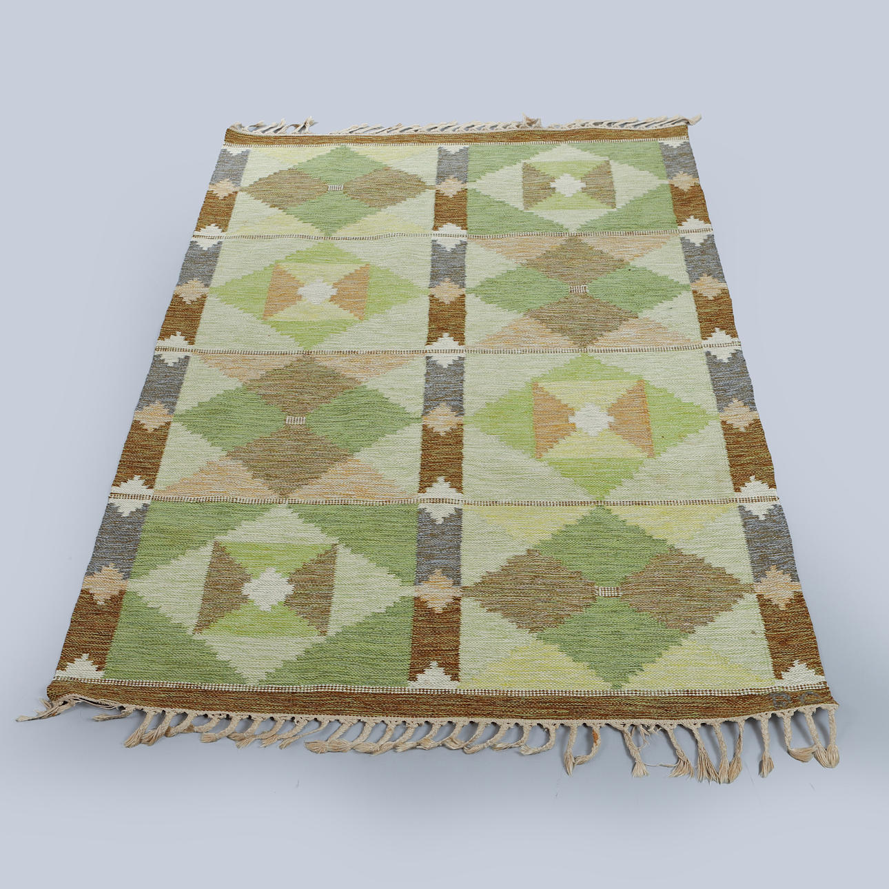 RAKEL CARLANDER. A carpet, wicker, 200 x 138 cm, signed.