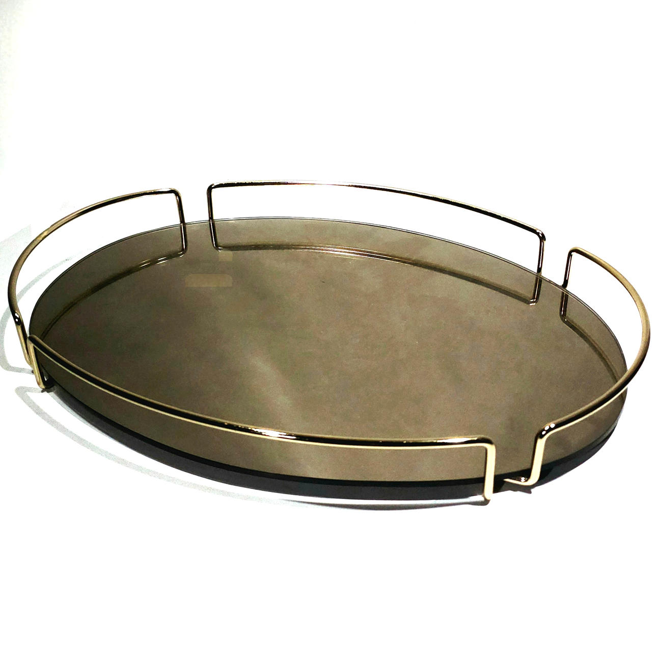 Tray with mirrored base. 70's.