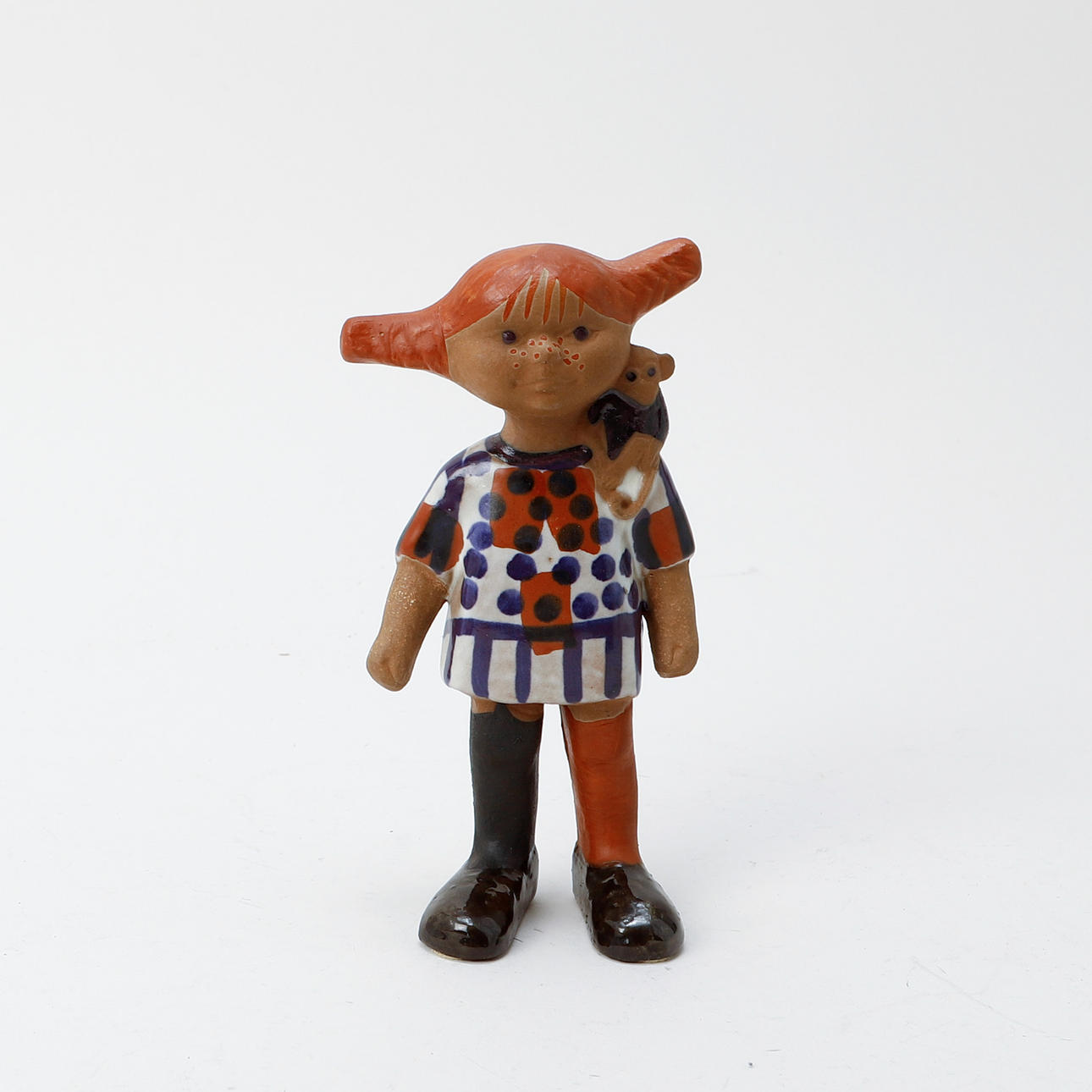 LISA LARSON. Figurin, "Pippi Långstrump", stengods, Gustavsberg.