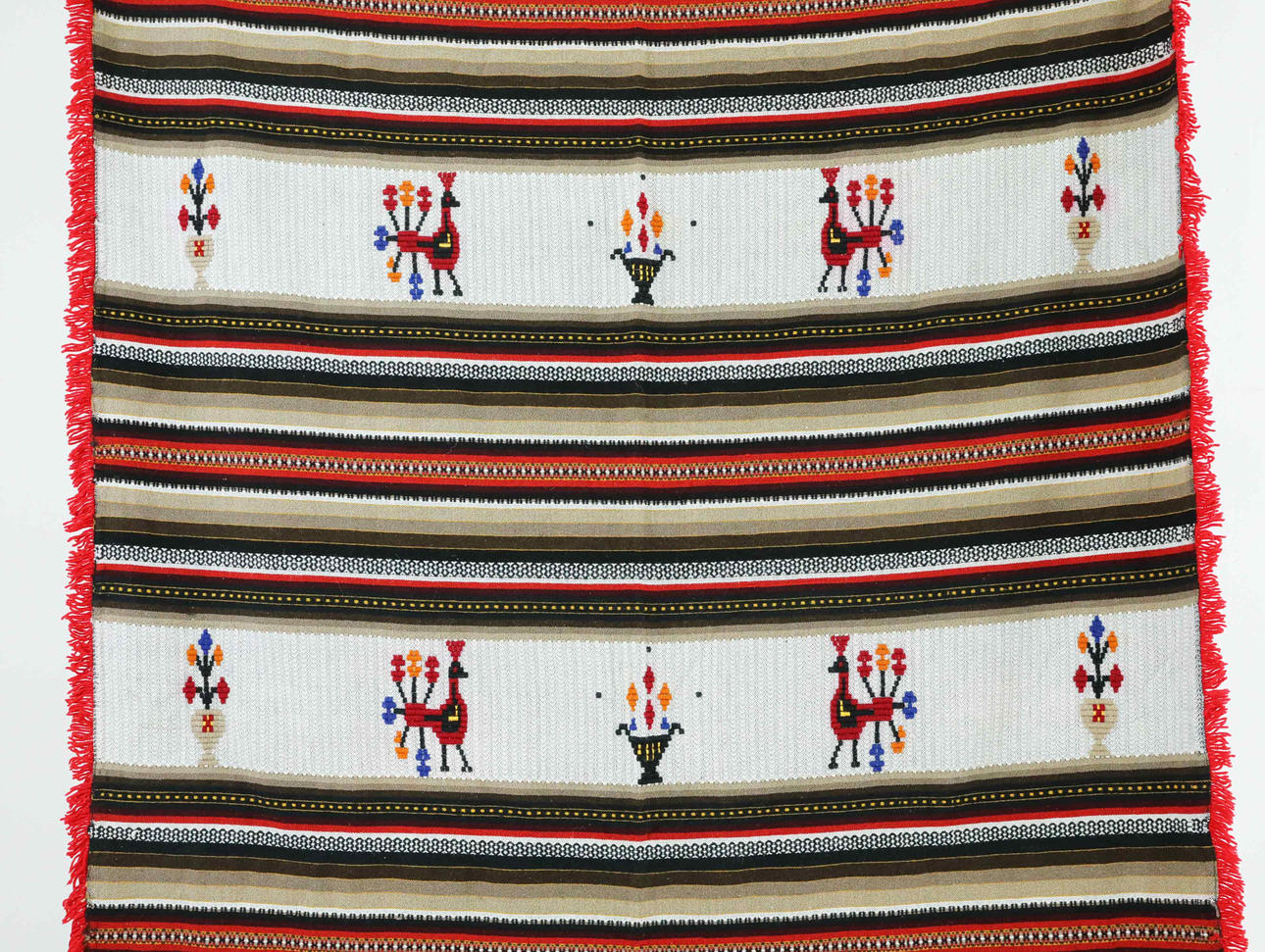 A pläd, allmoge, wool, embroidery, 20th century.