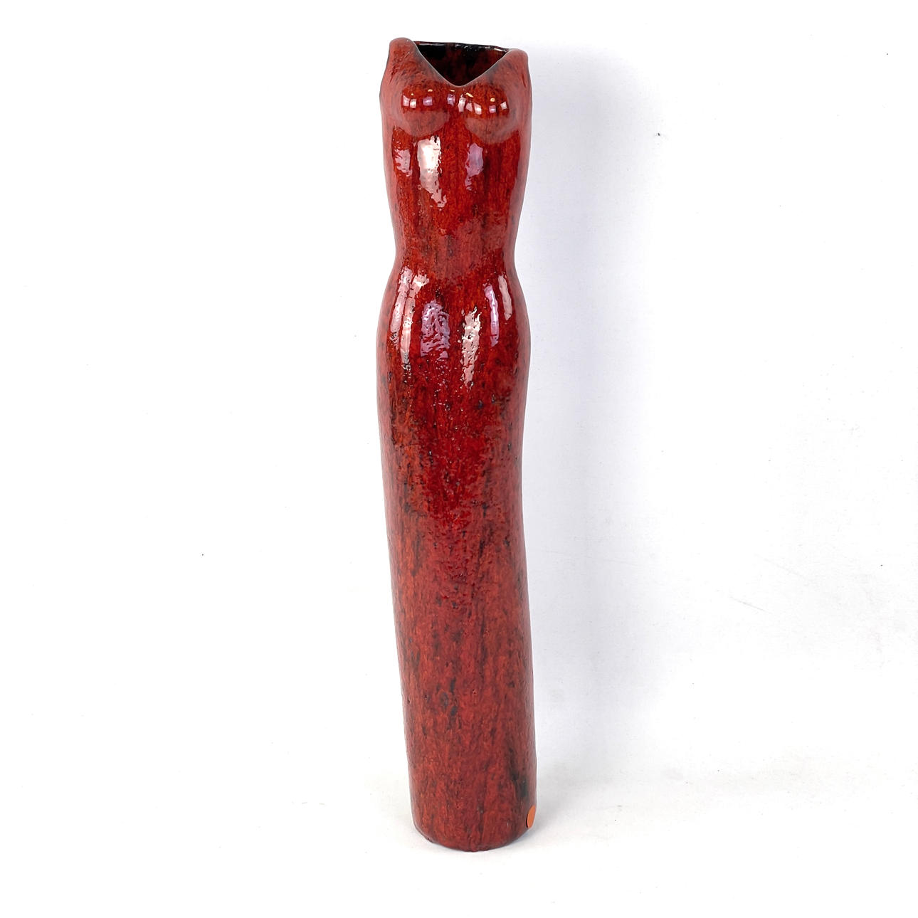 ANDERS GOTTFRIDSSON. Sculpture/vase, red glazed ceramic, signed & dated “2000".