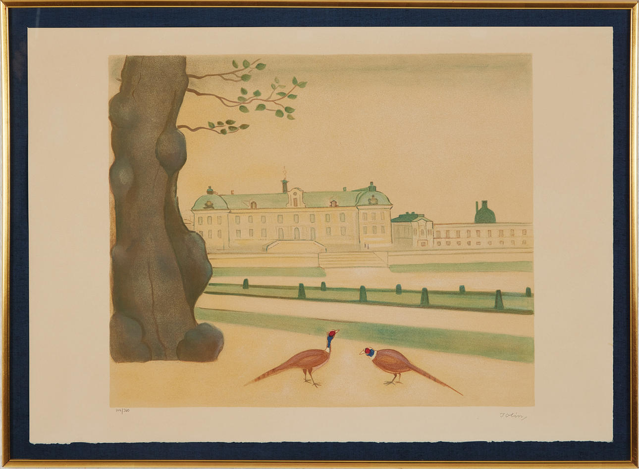 EINAR JOLIN. Drottningholm, lithograph in colours, signed and numbered 106/360.