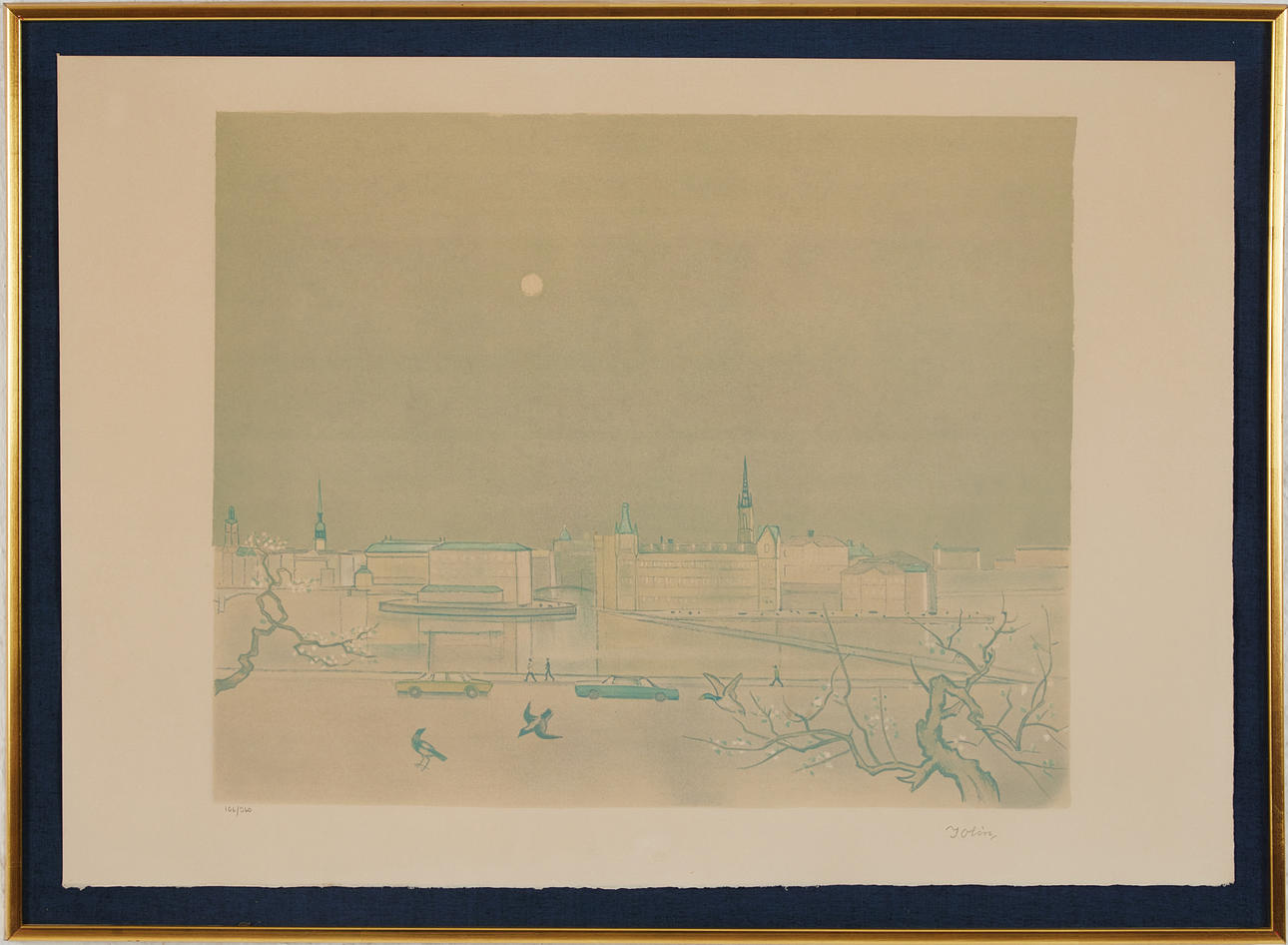 EINAR JOLIN. Riddarholmen, lithograph in colours, signed and numbered 106/360.
