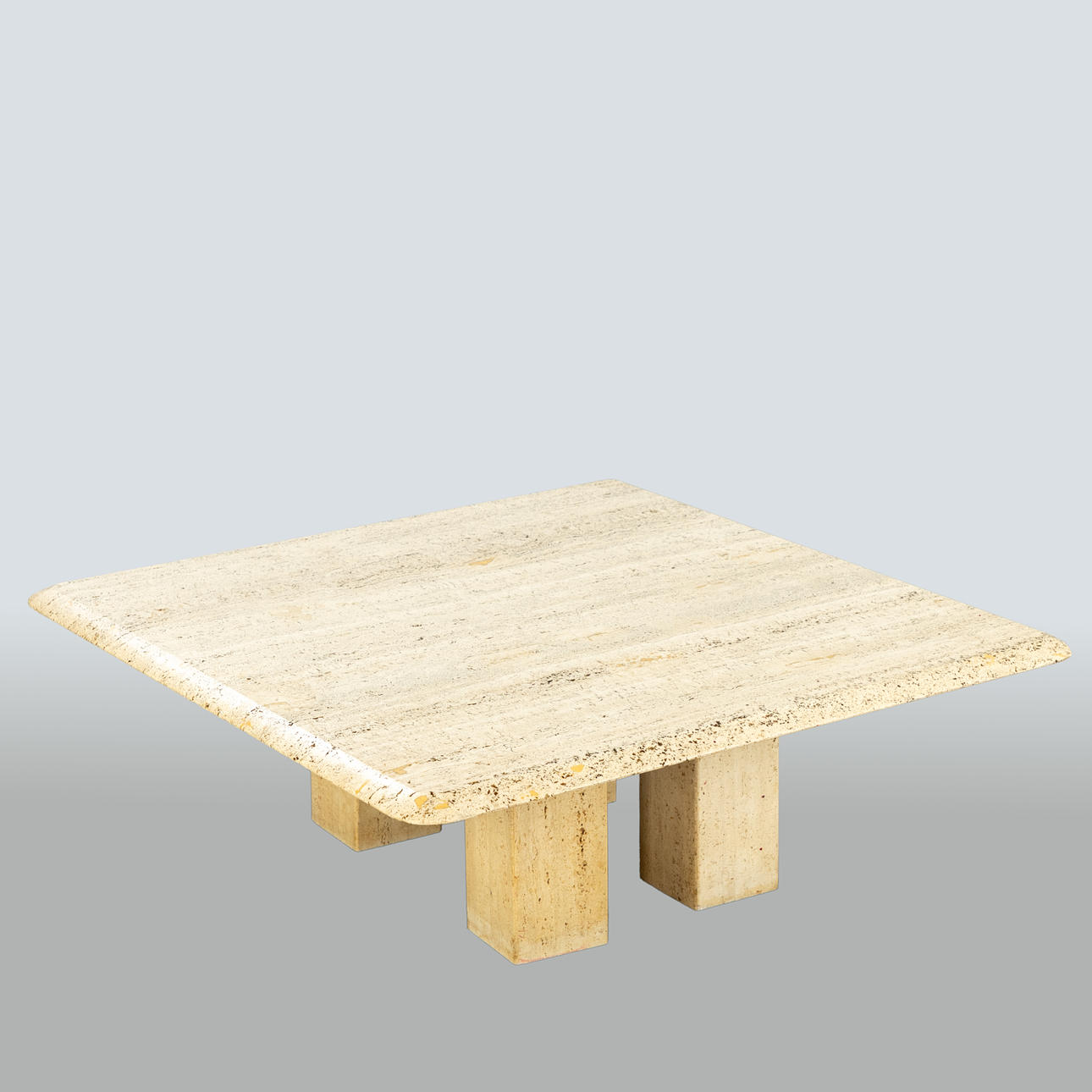 travertine coffee table.