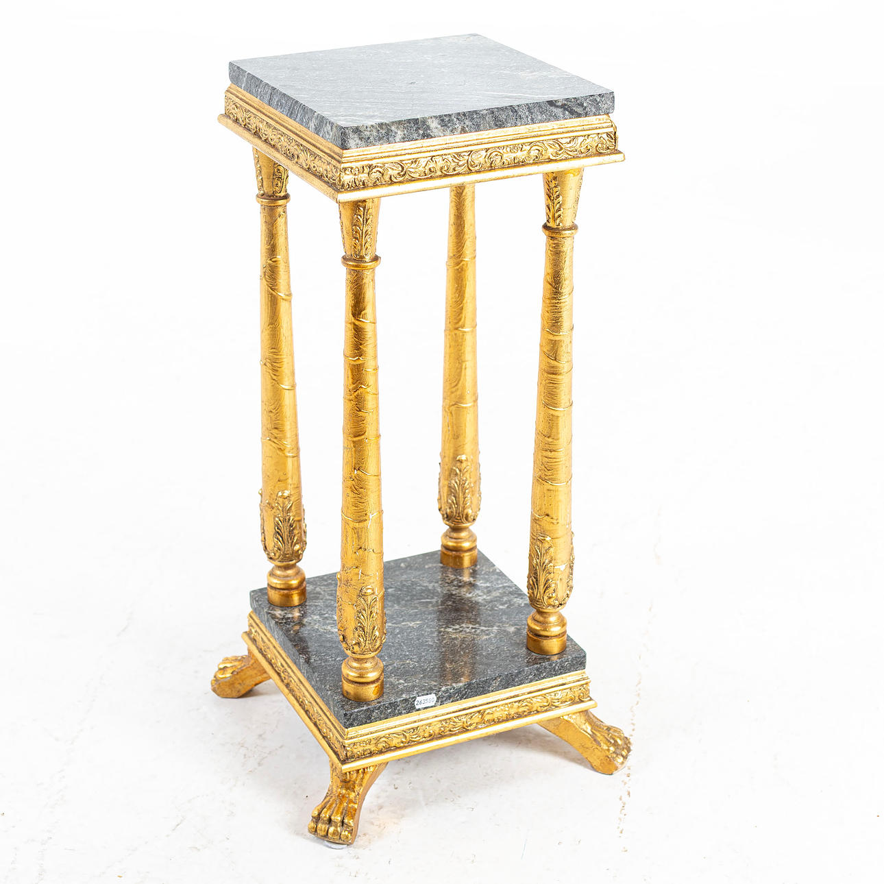 PEDESTAL, marble, bronzed wood.