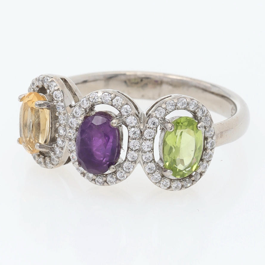 RING, Sterlingsilber mit Halbedelsteinen, zeitgenössisch.