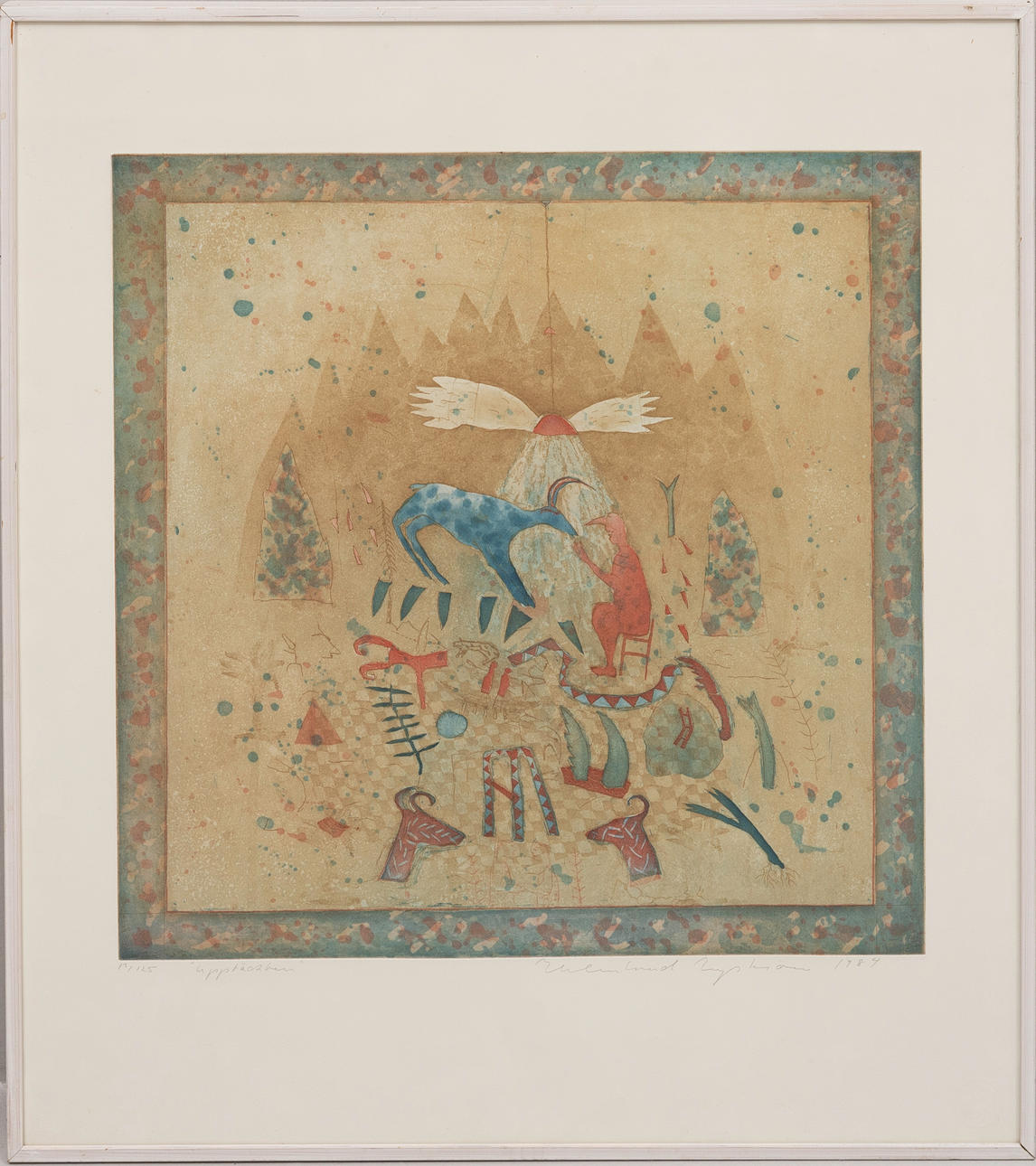 HELMTRUD NYSTRÖM. Figure scene, signed and dated 1984, numbered 13/125.