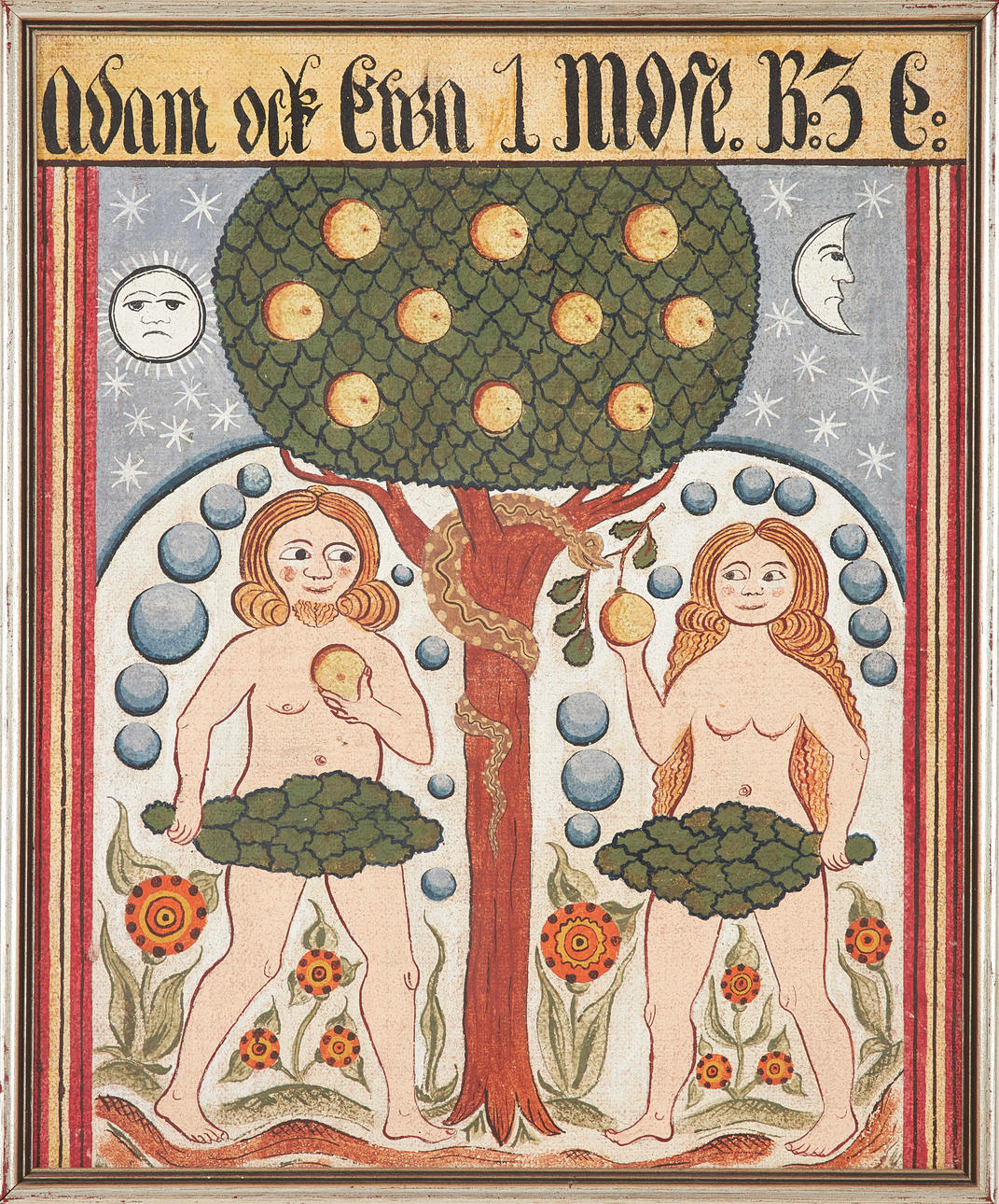 WITOLD EMIL HOFFMAN. “Eve and Adam”, mixed media, signed and dated 1927 on verso.