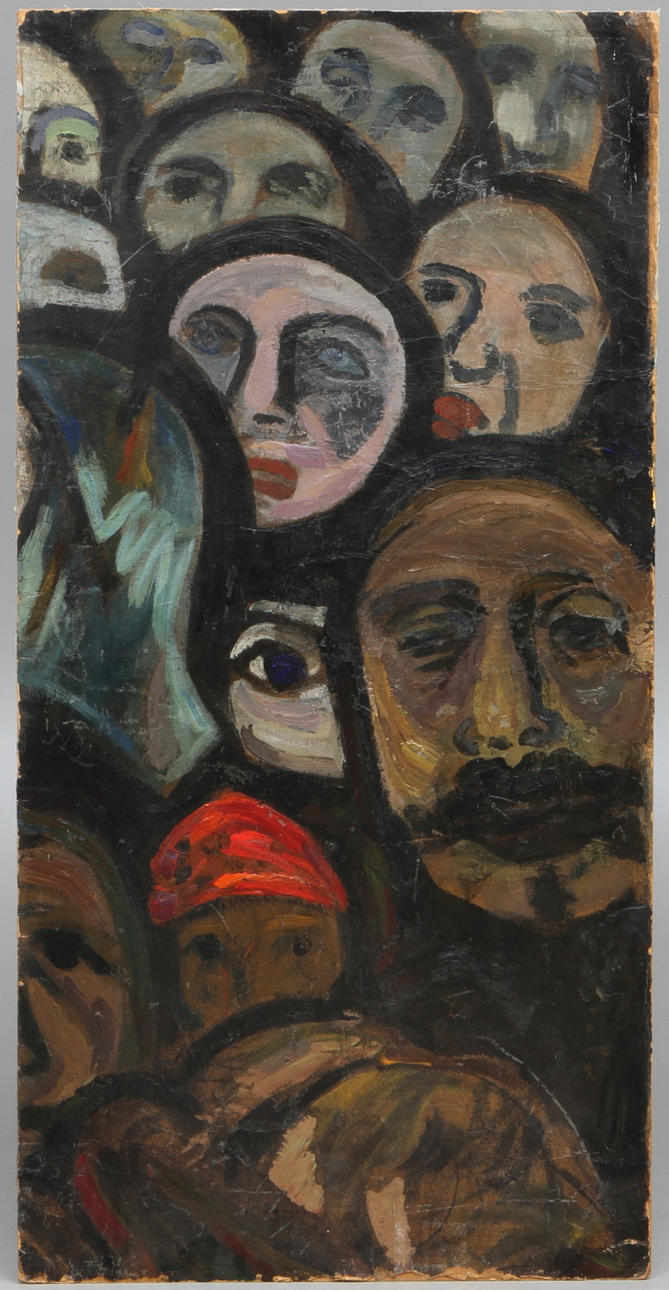 SVEN X:ET ERIXSON. Ur väggmålningen Arbetarnas kamp, olja på pannå, (nr 13).