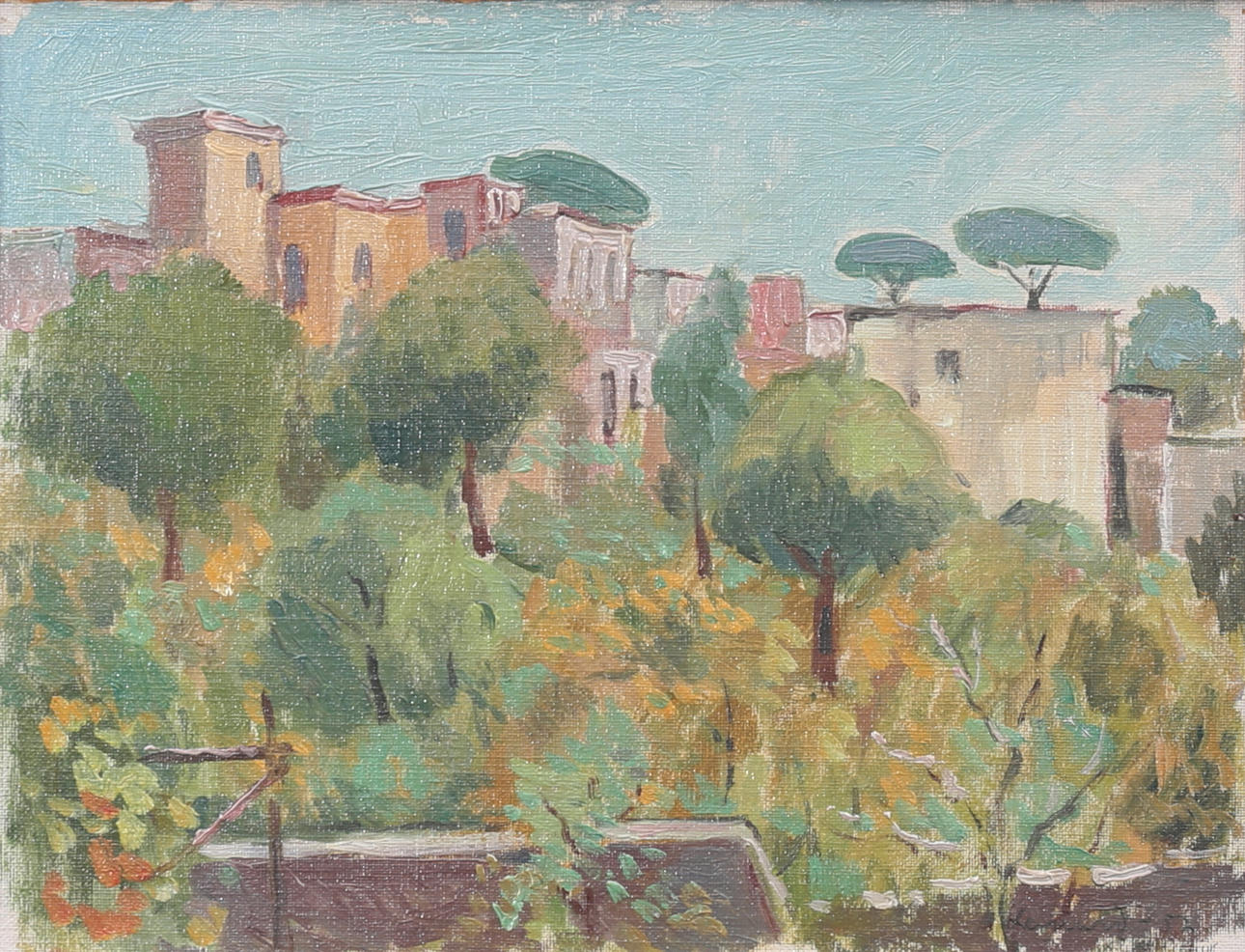 ERNST LEONARD. Oil on panel, Bella Vista Anacapri, signed, dated -57.