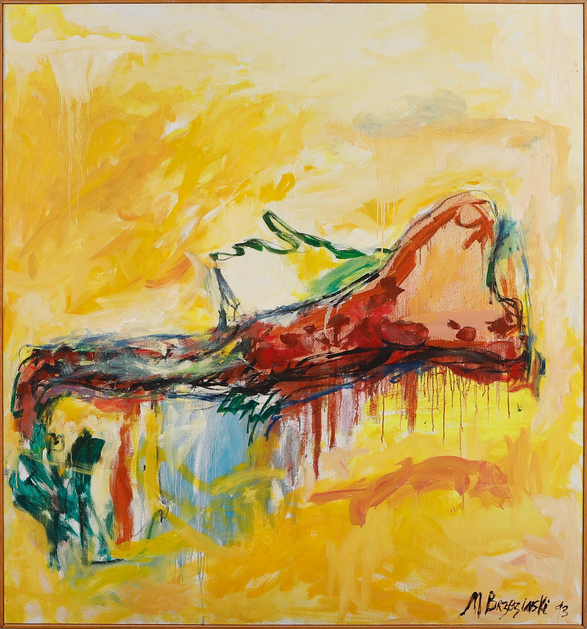 MELODY BREZINSKI. Composition, oil on canvas, signed and dated 93.